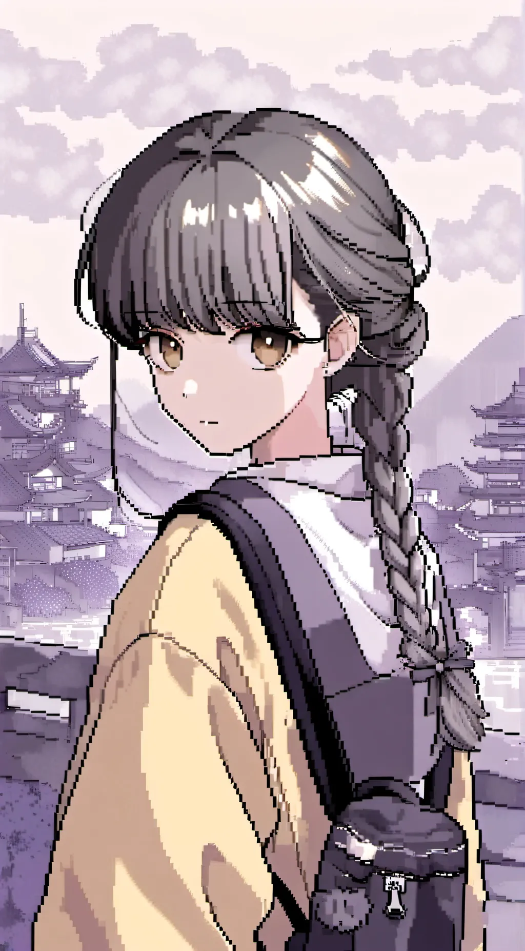 ai character: Raincoat Girl background