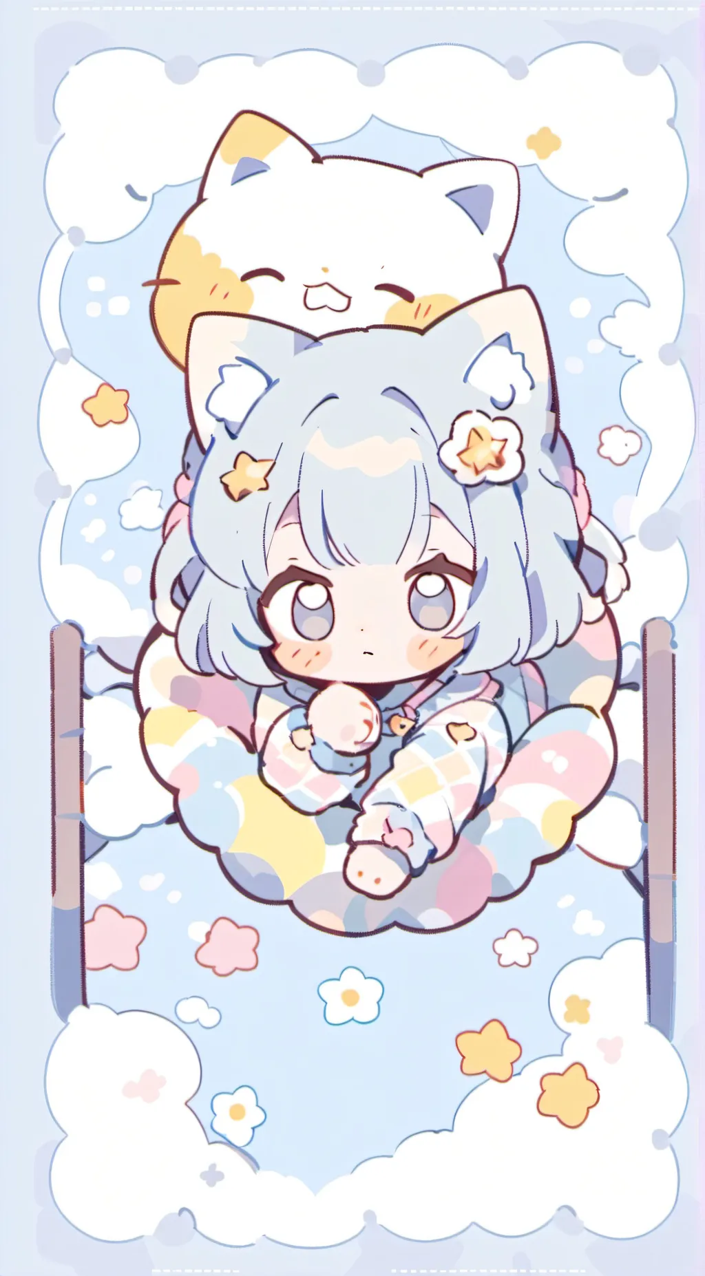 ai character: Little neko miko background