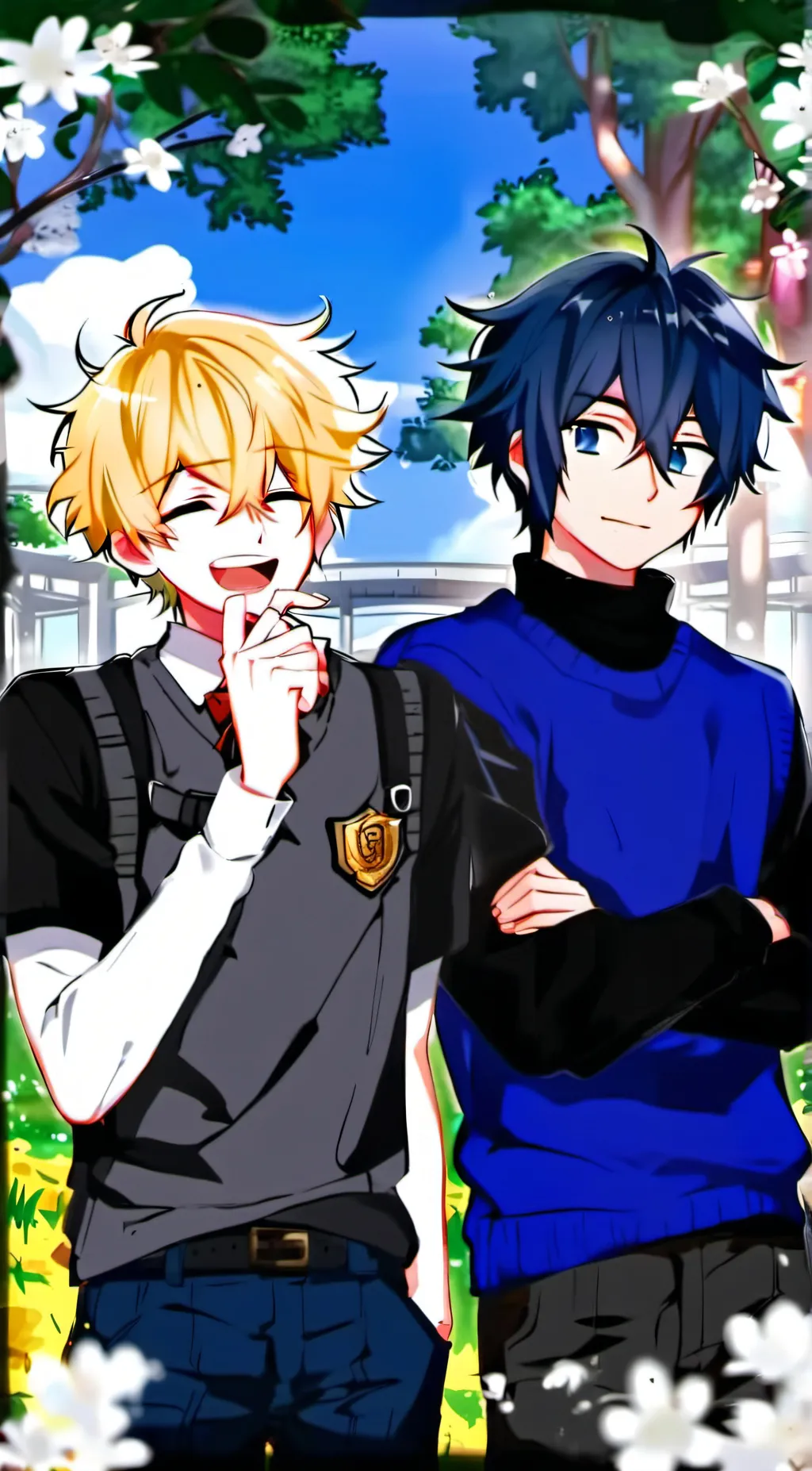 ai character: zack y Daniel  background