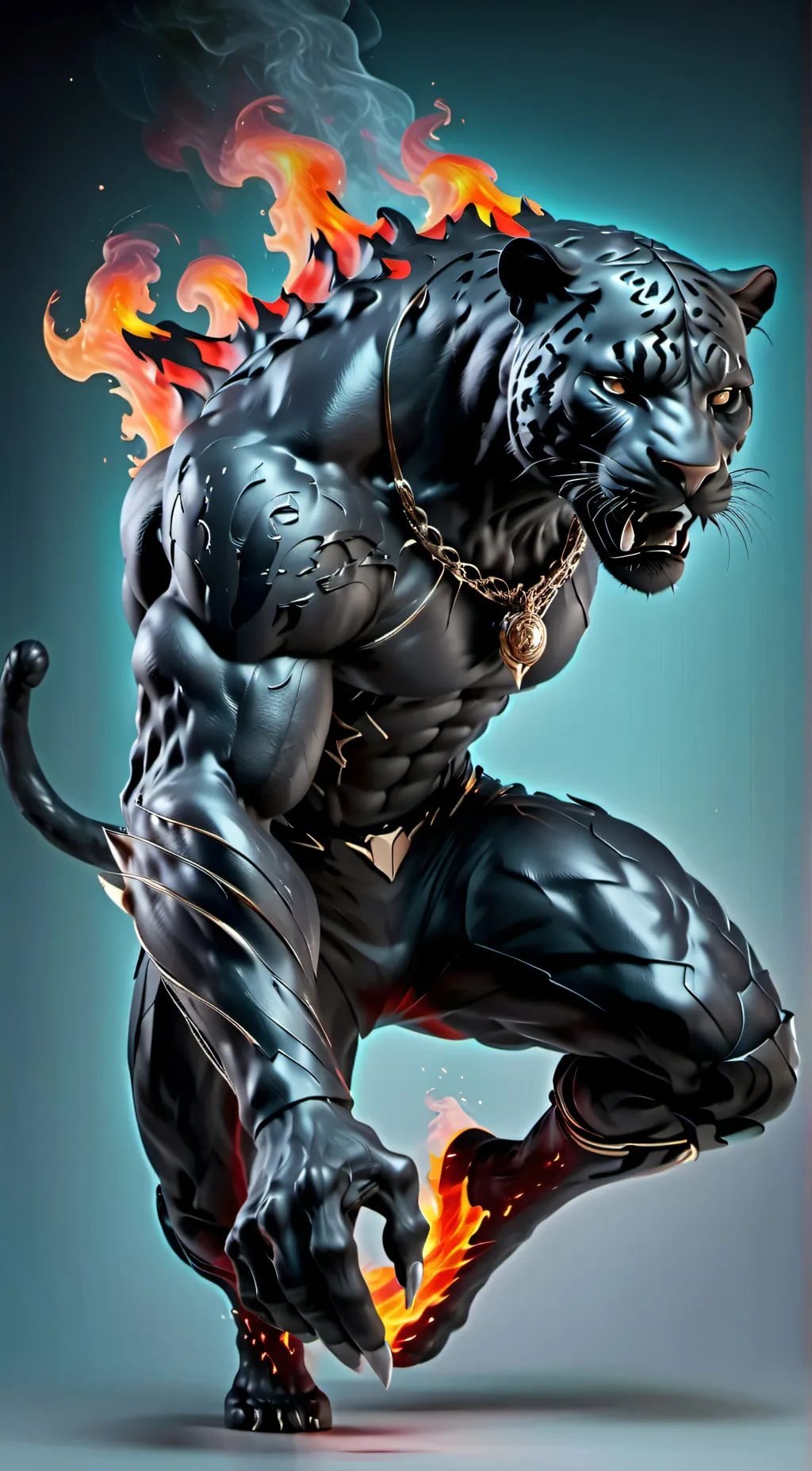 ai character: night panther  background