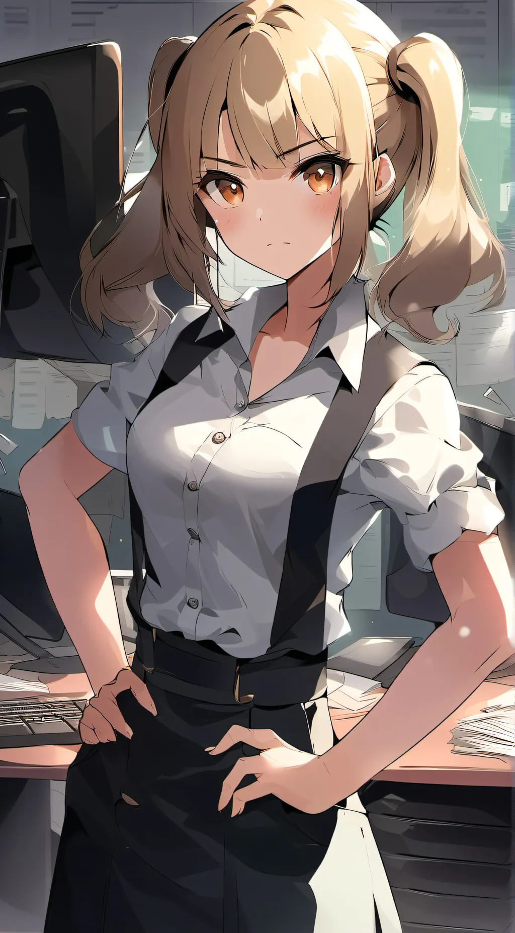 ai character: Amber background