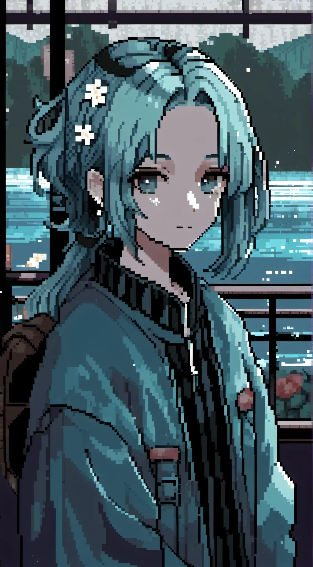 ai character: wave background