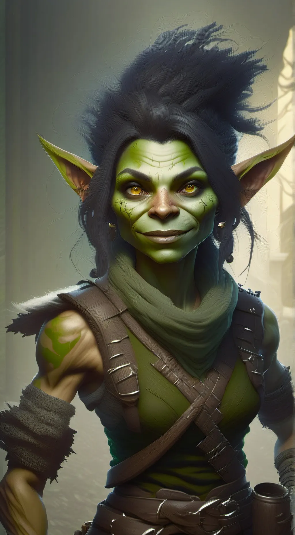 ai character: girl goblin tribe background