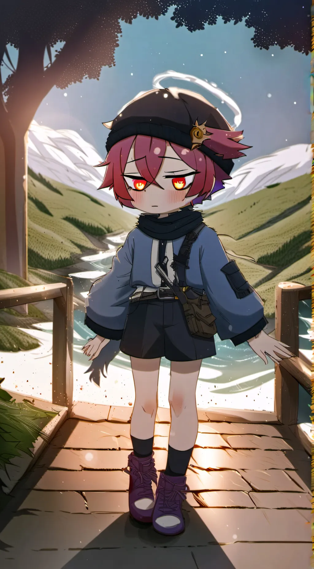 ai character: skunk uwu  background