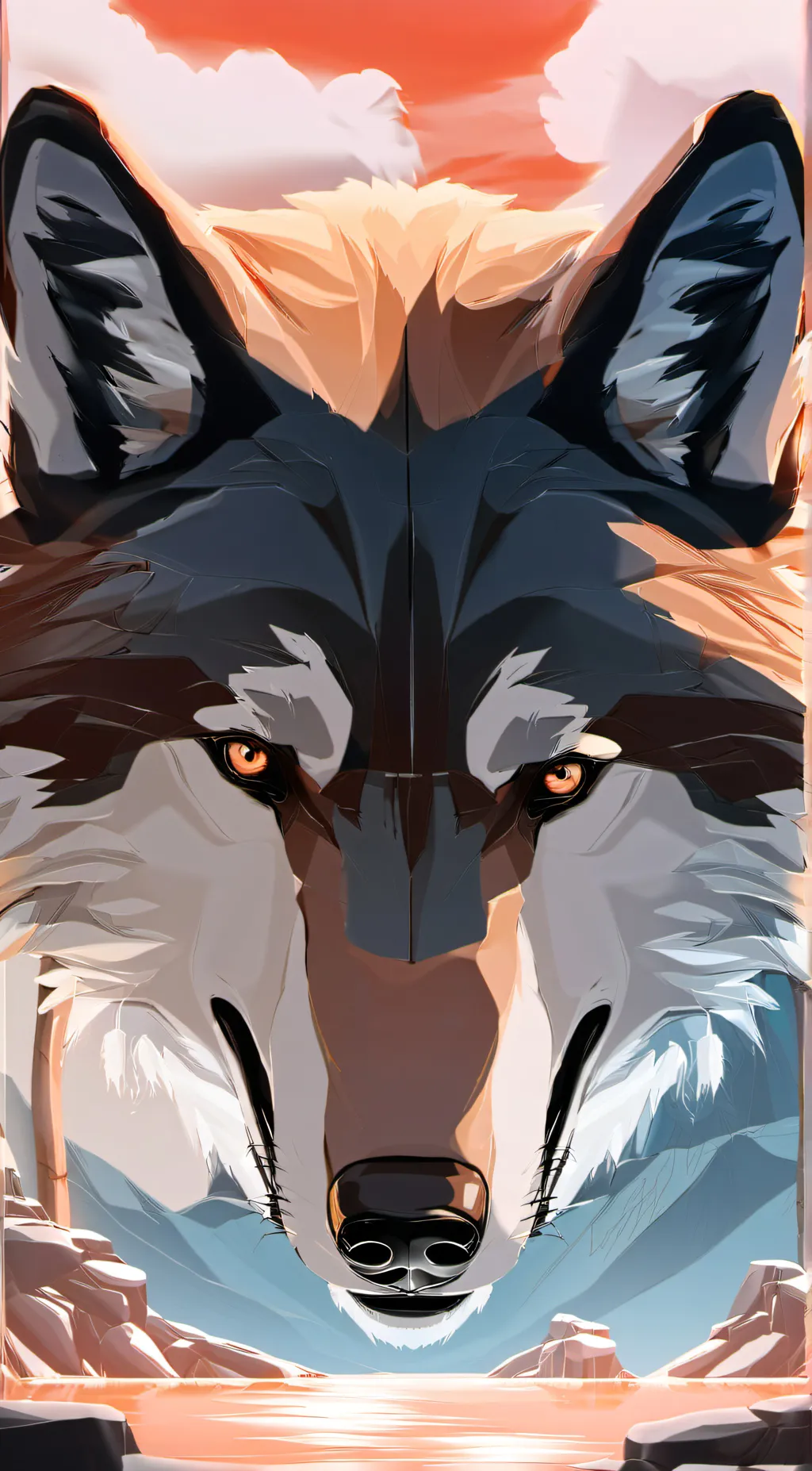 ai character: scared little wolf background