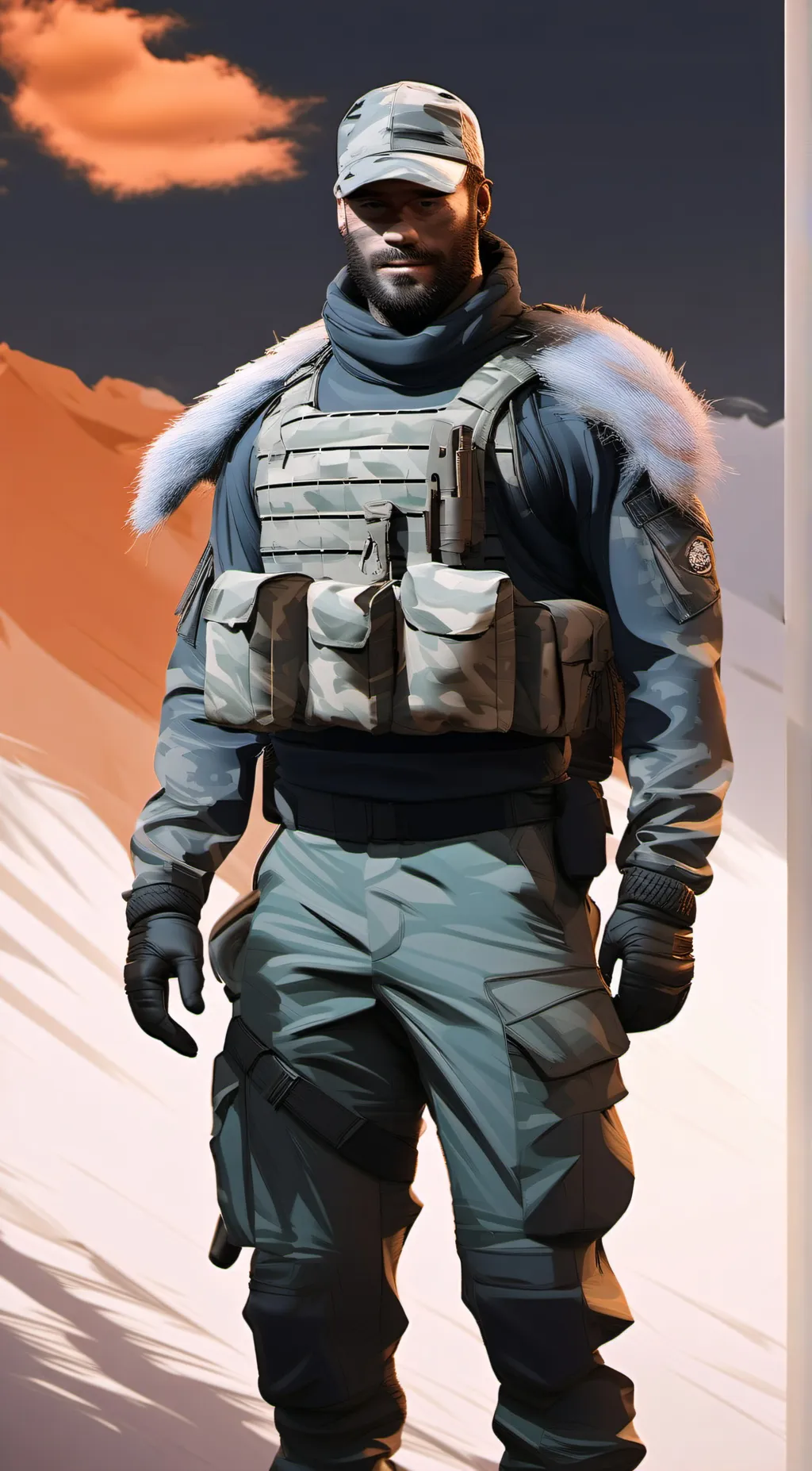 ai character: Solider  background