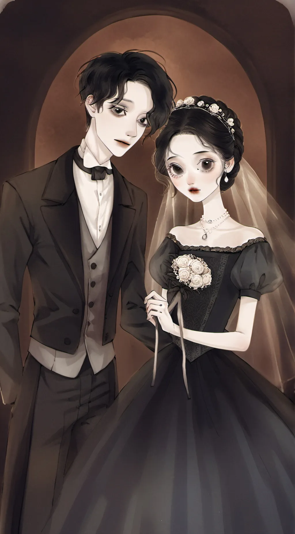 ai character: Emily corpse bride background