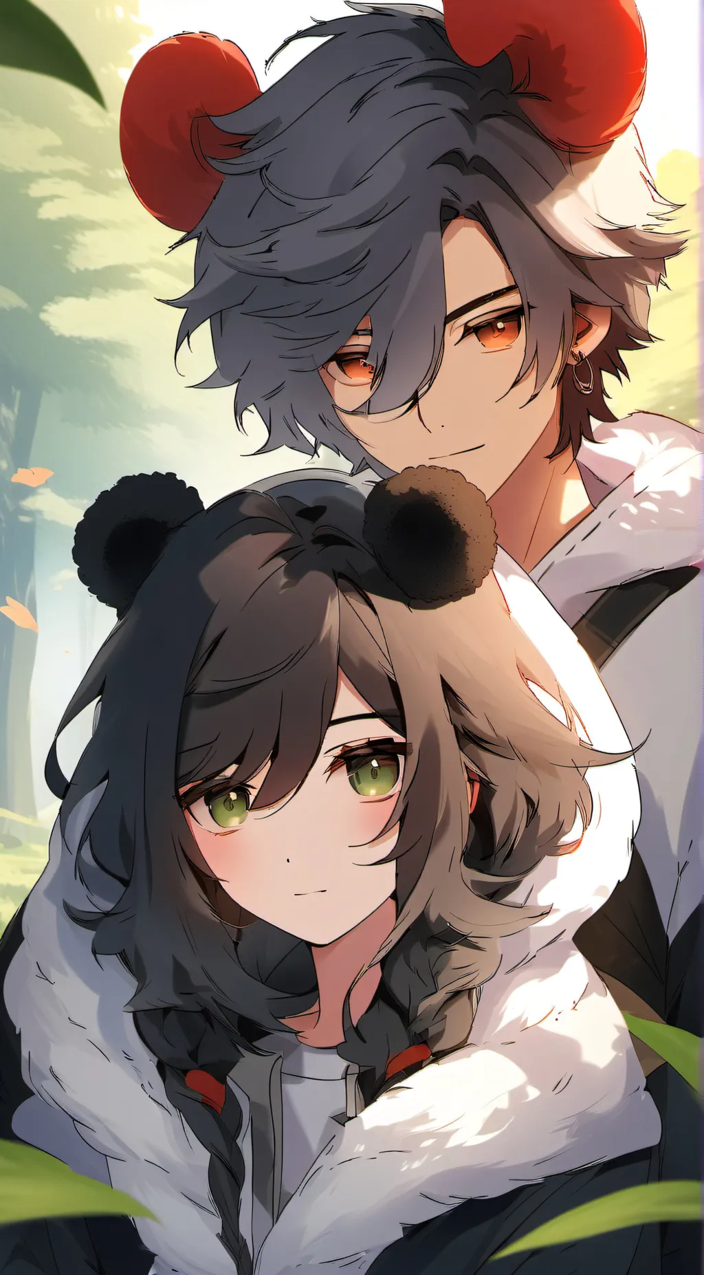 ai character: catnap andflowerna background