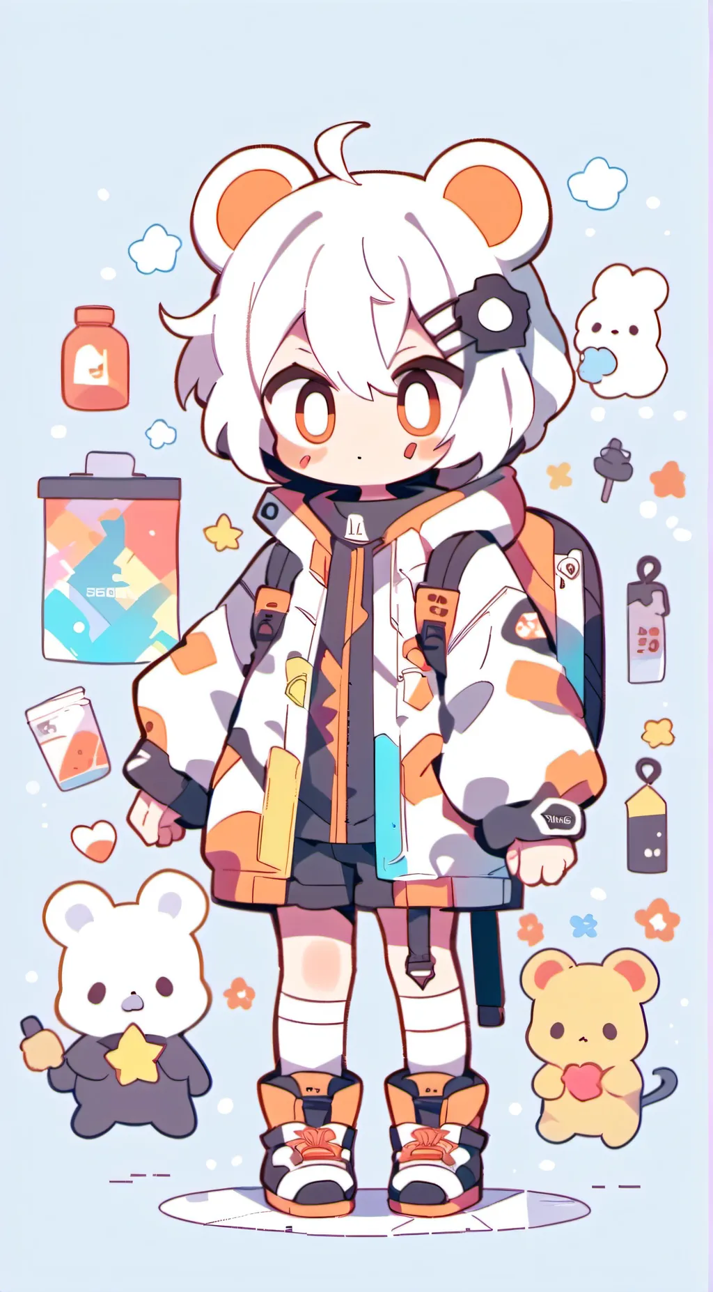 ai character: Sun and Moon show background