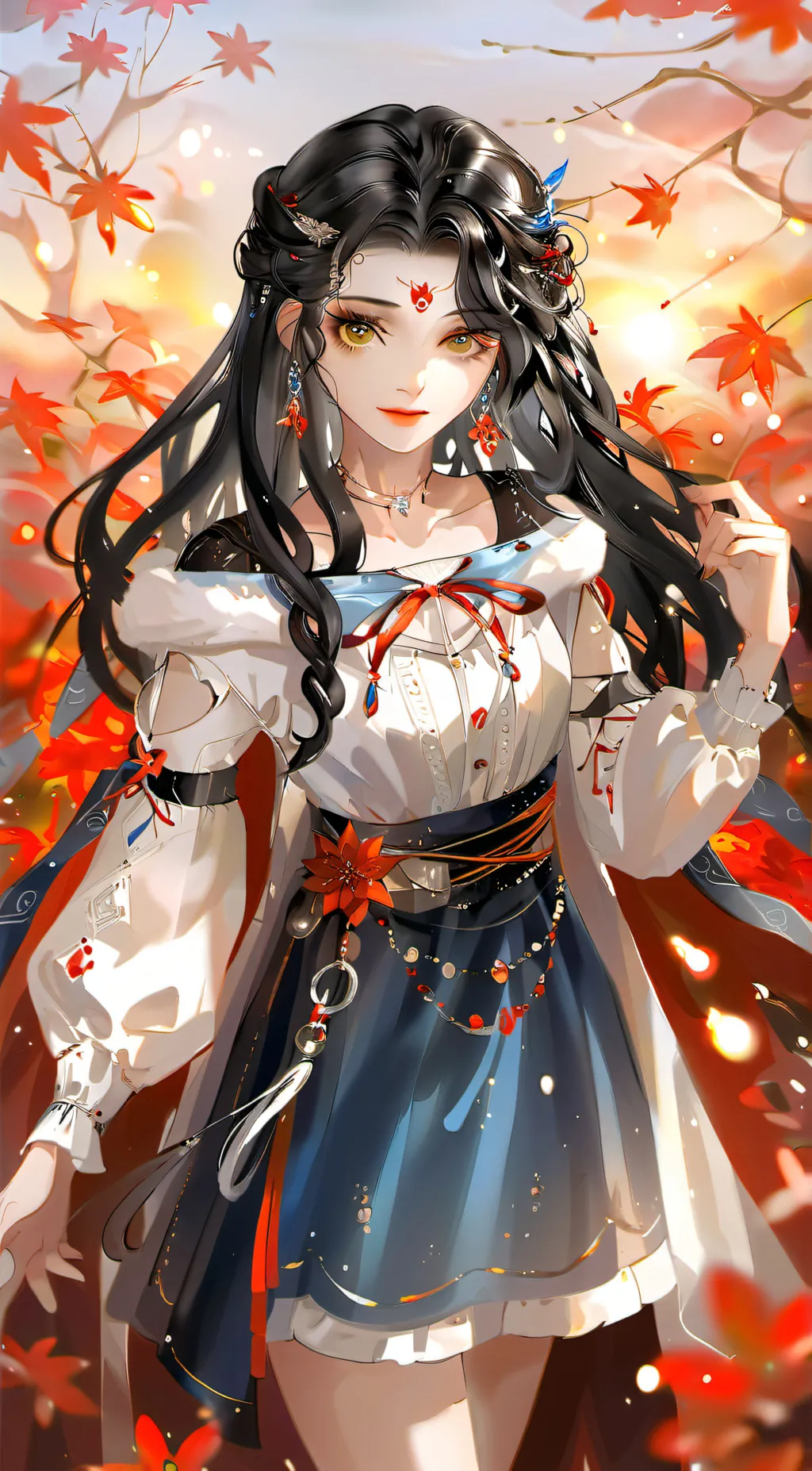 ai character: Autumn background