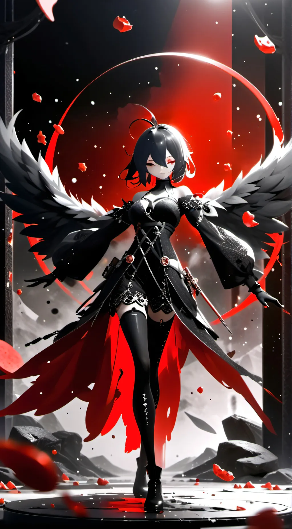 ai character: miss. Circle background