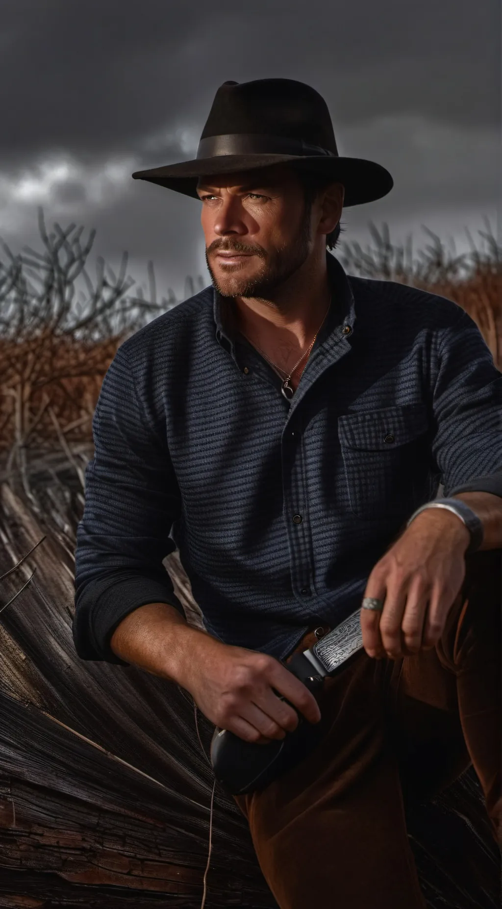 ai character: Aurthur Morgan  background