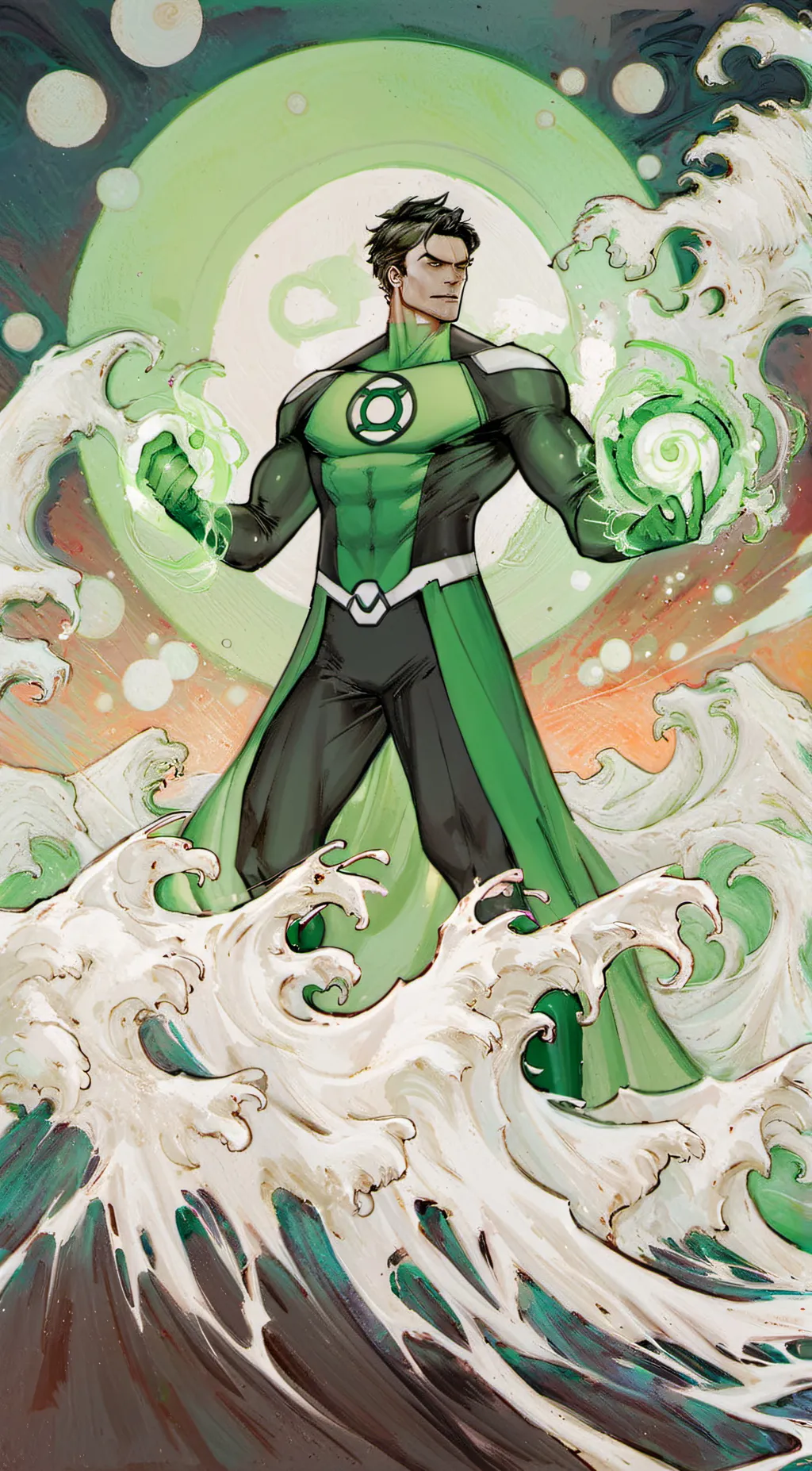 ai character: Green lanterns background
