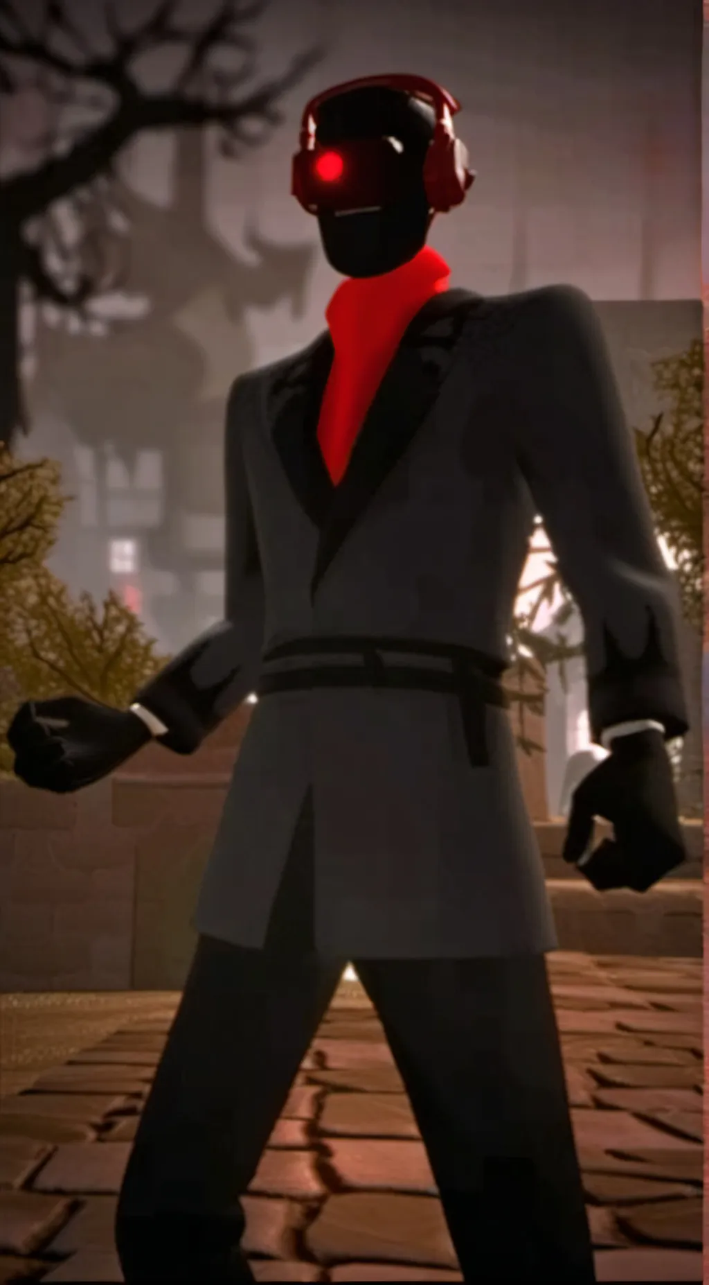 ai character: Dark speakerman  background