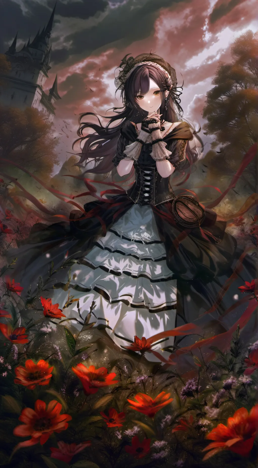 ai character: rose background