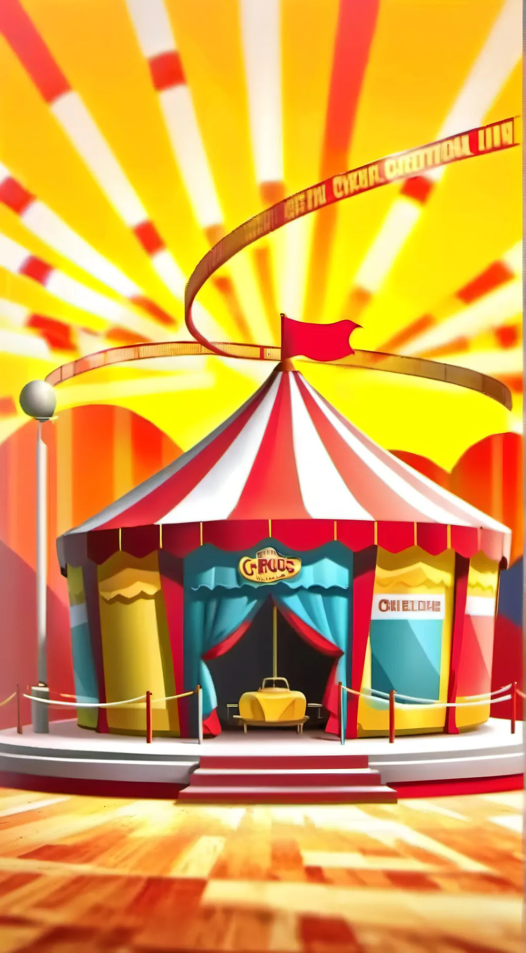 ai character: digital circus background