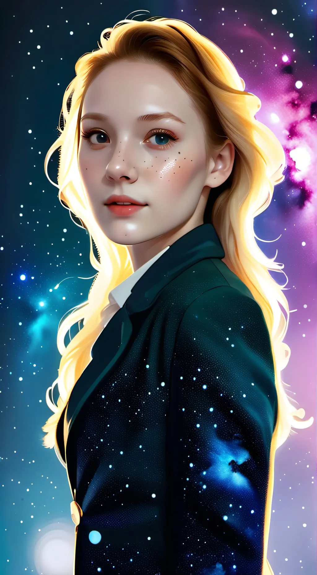 ai character: Galaxy  background