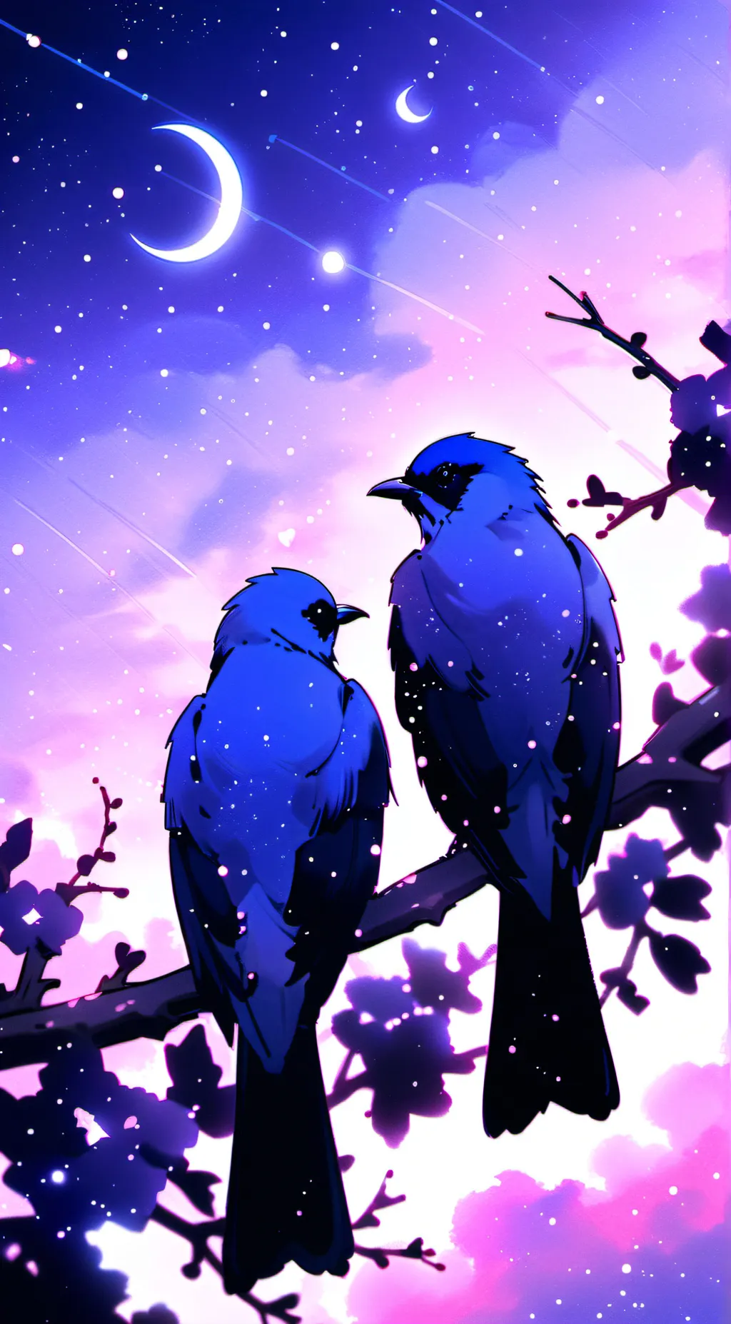 ai character: Two birds (meme) background