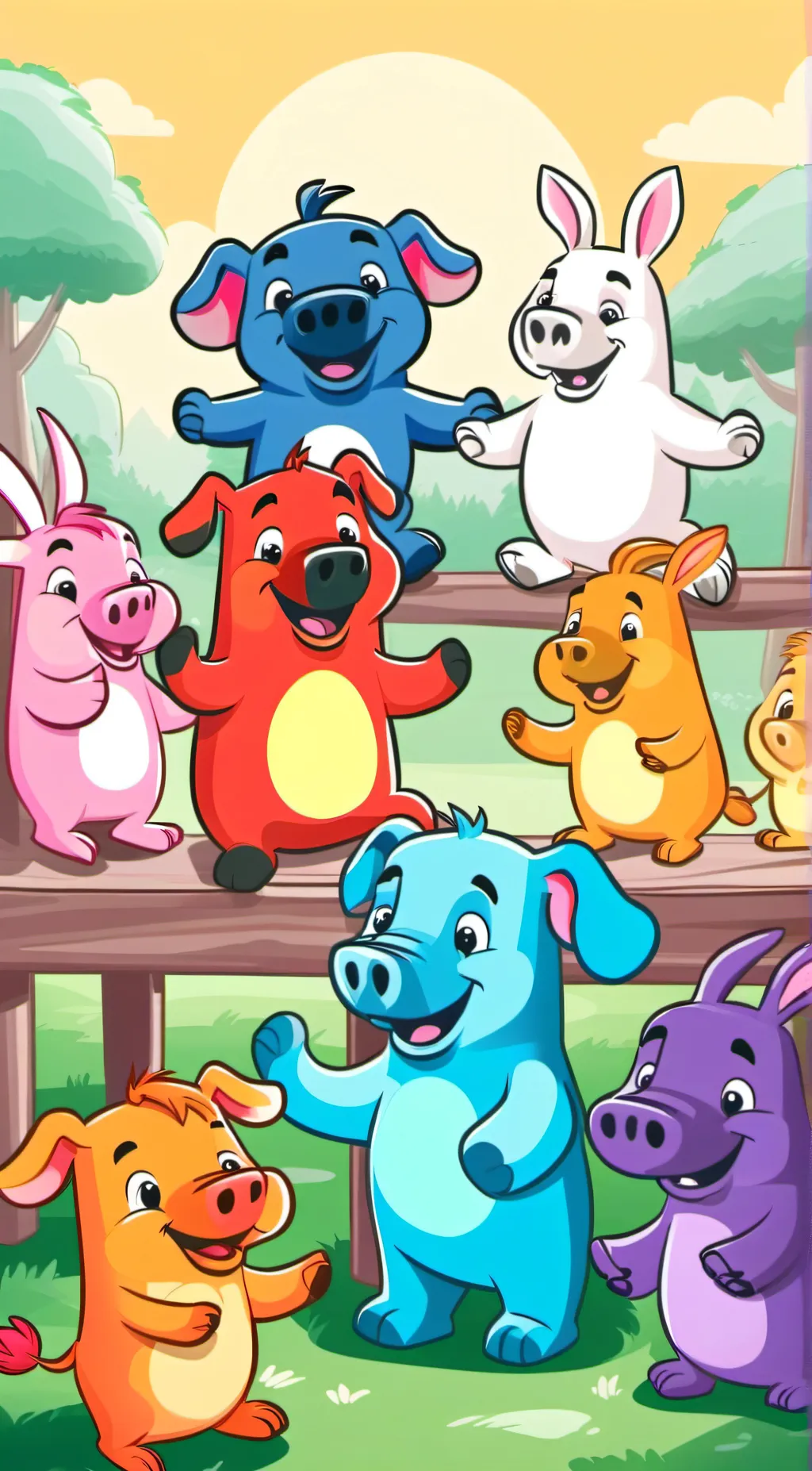 ai character: Smiling critters. background