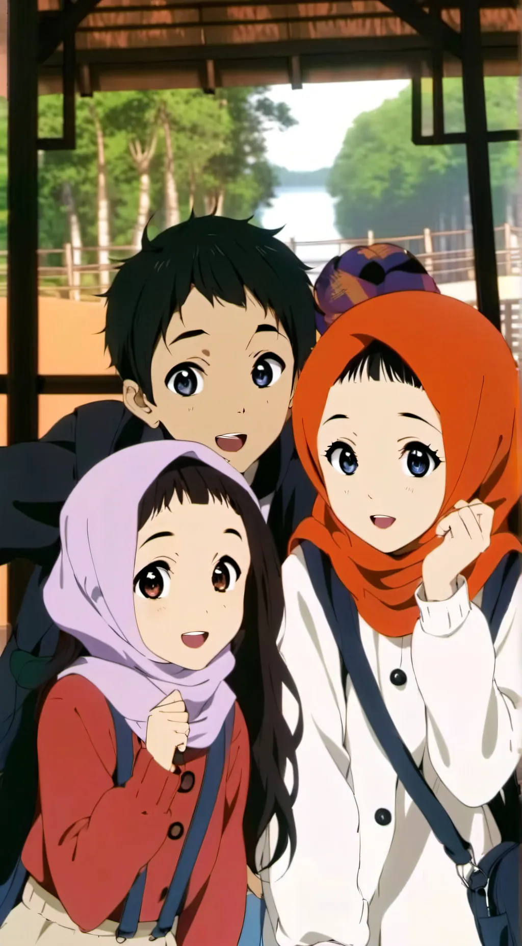 ai character: school trip background