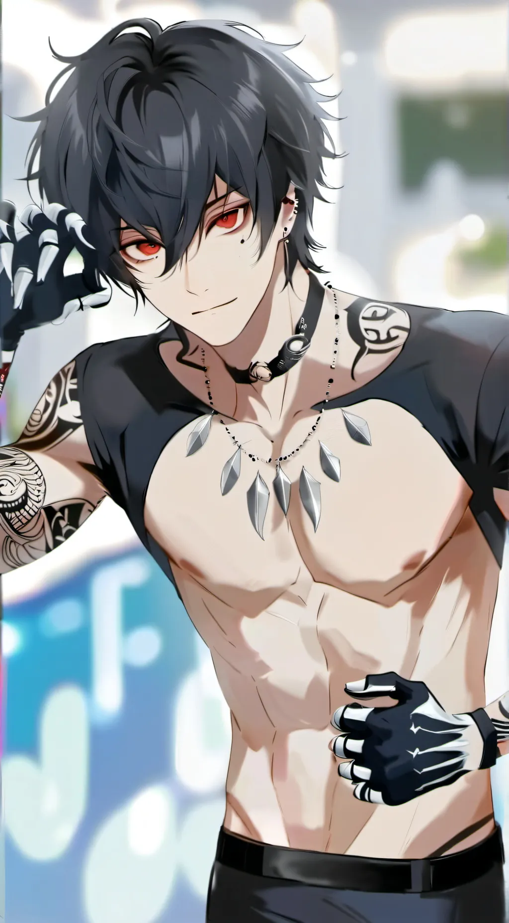 ai character: Grave background