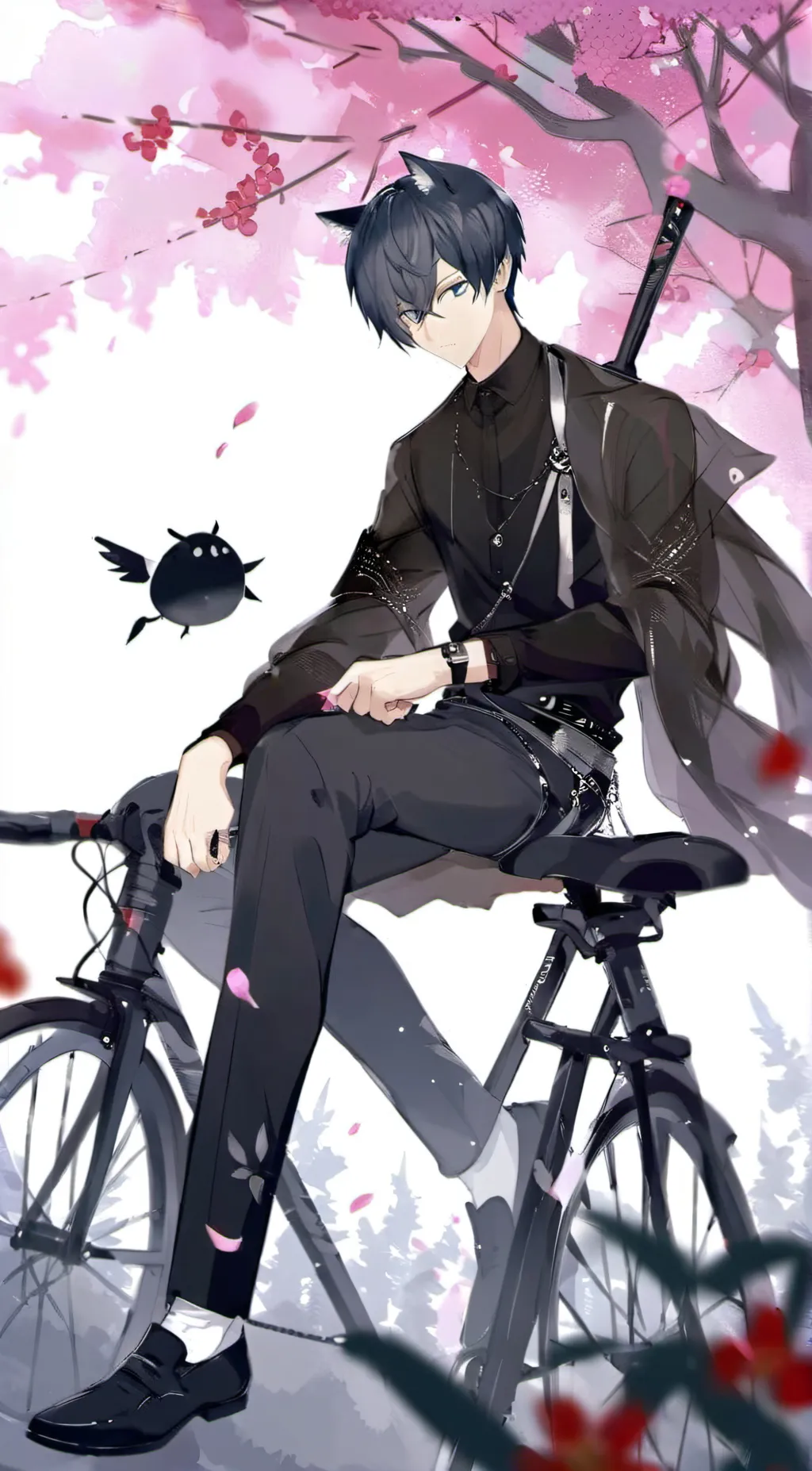 ai character: Anime boy  background