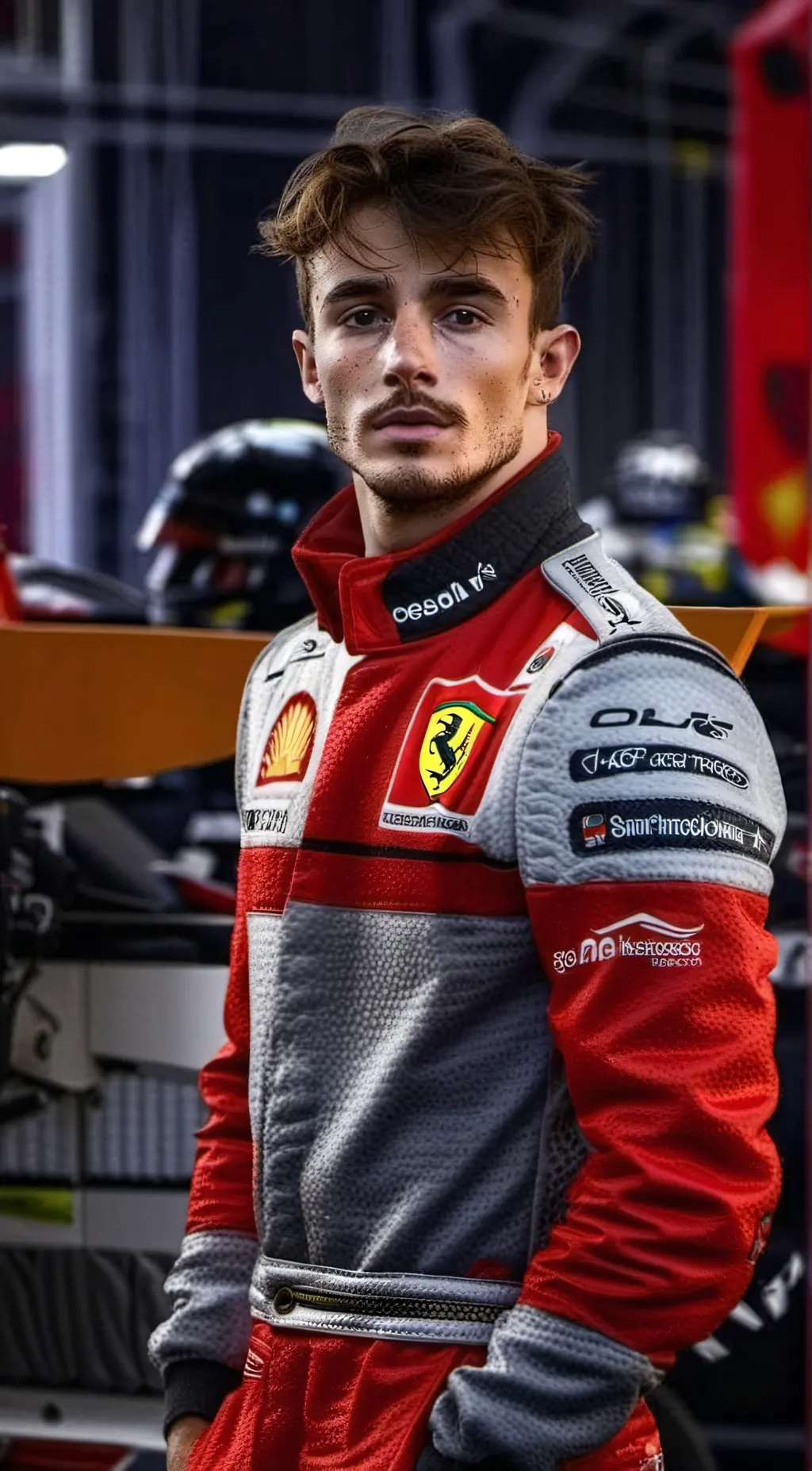 ai character: Charles Leclerc  background