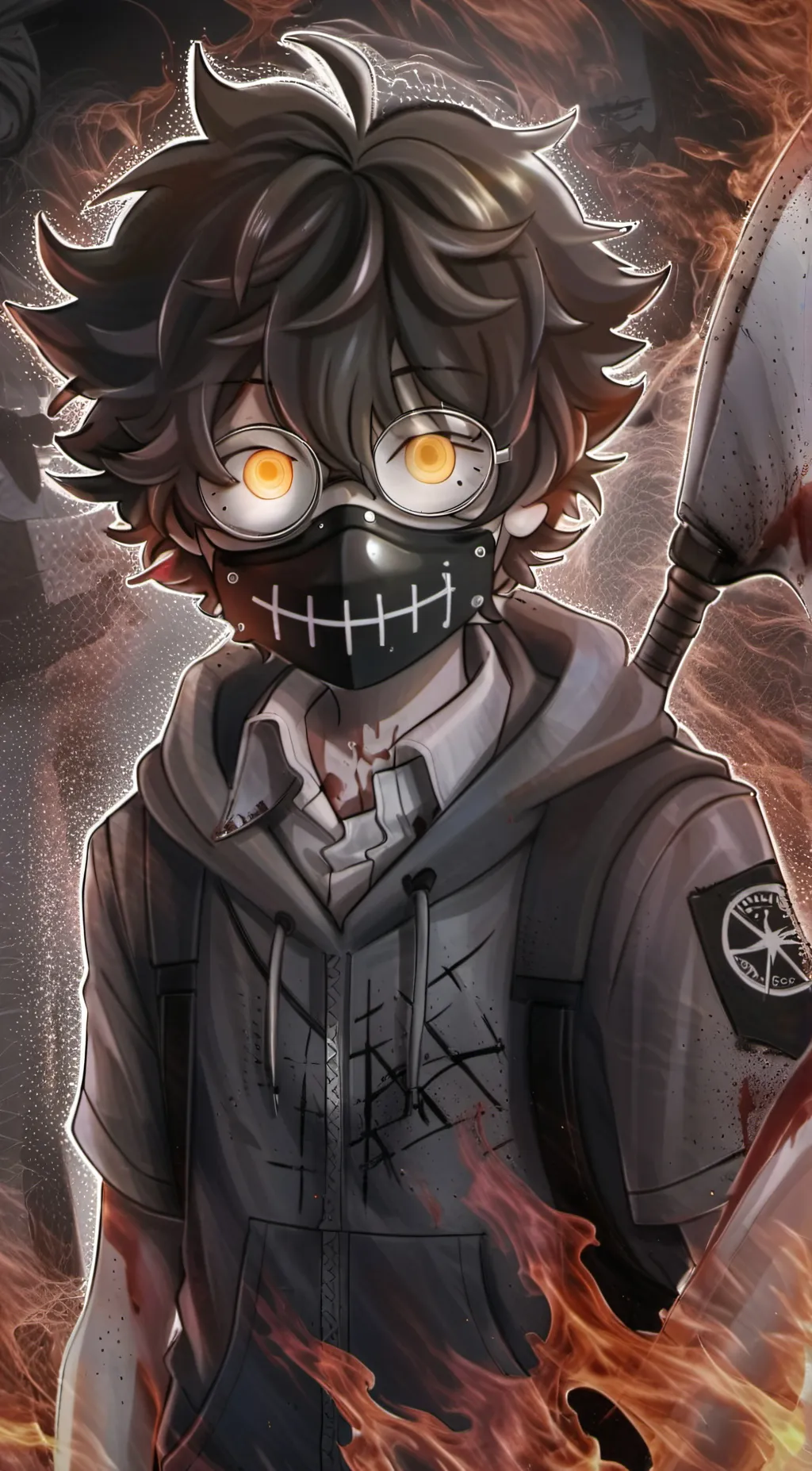 ai character: ticci toby  background