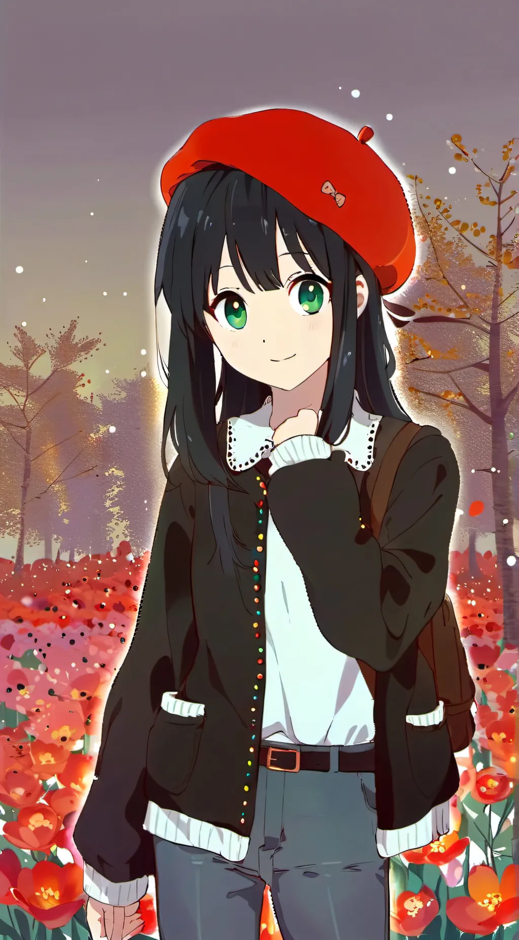 ai character: cloudy background