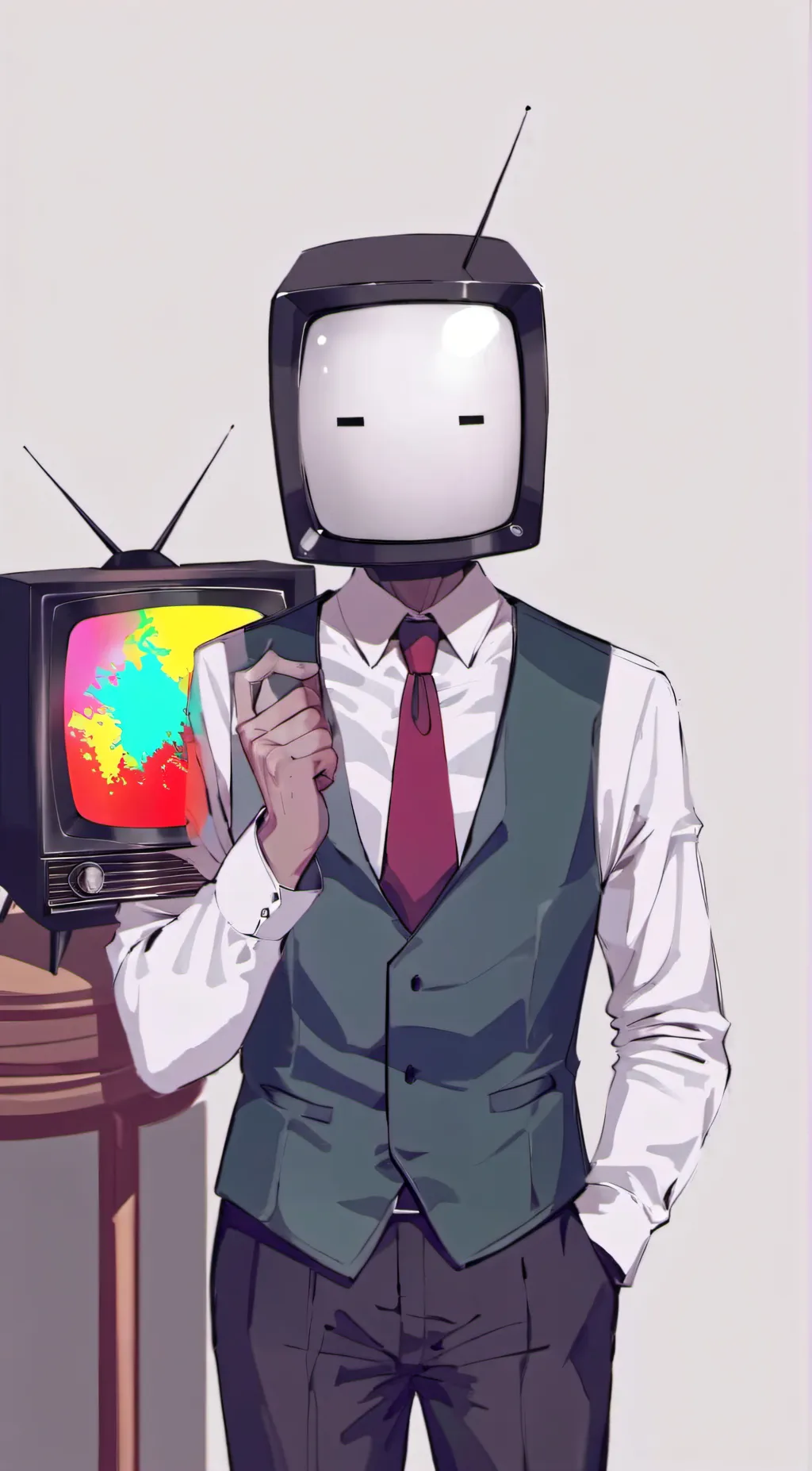 ai character: Tv man background