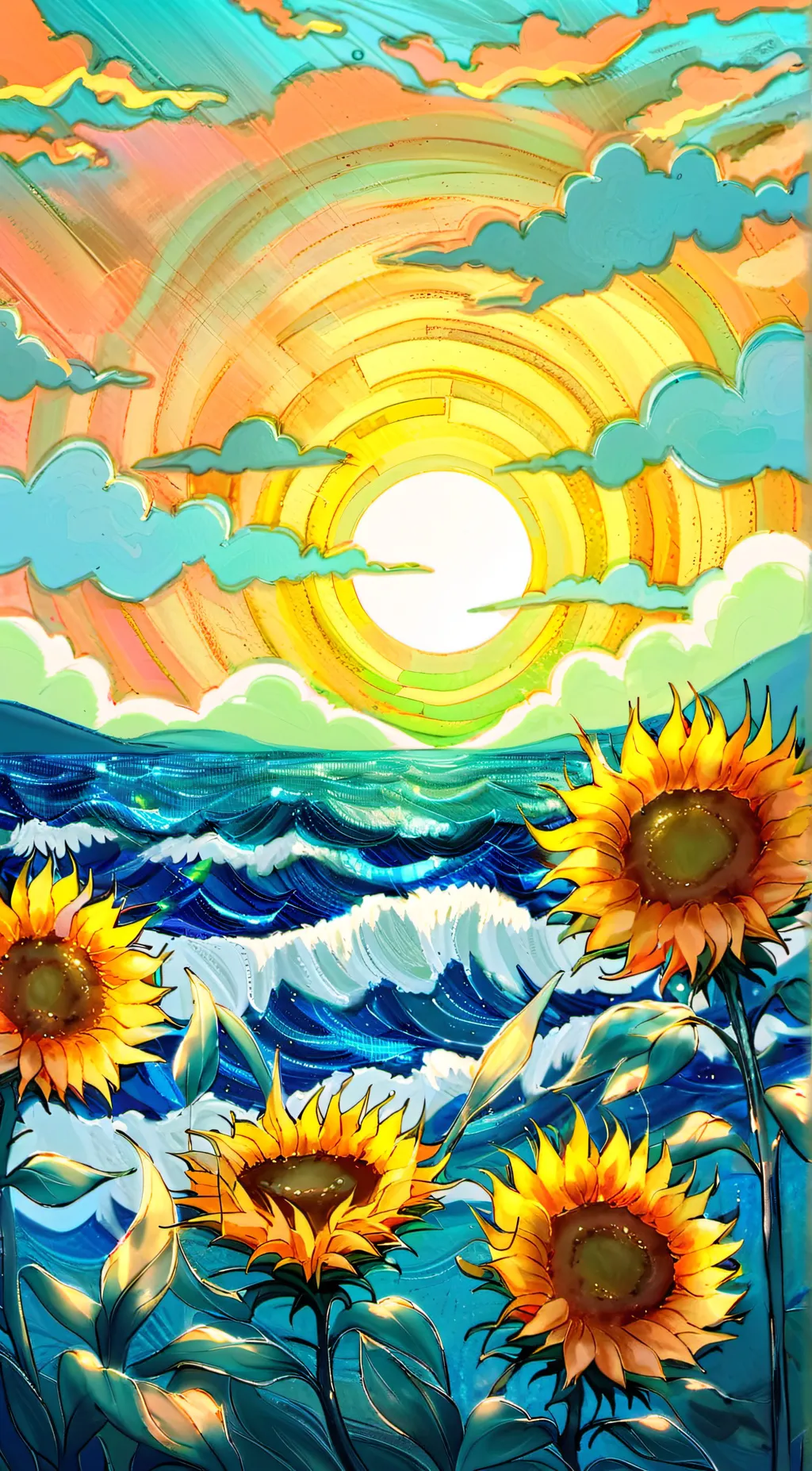 ai character: The sun.. background