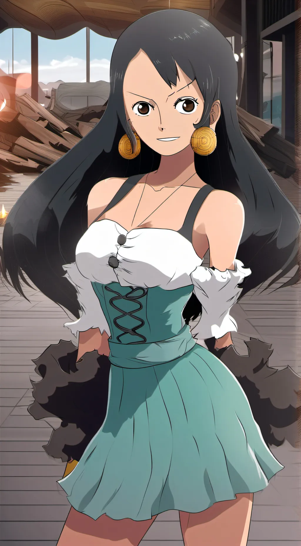 ai character: Nico Robin  background