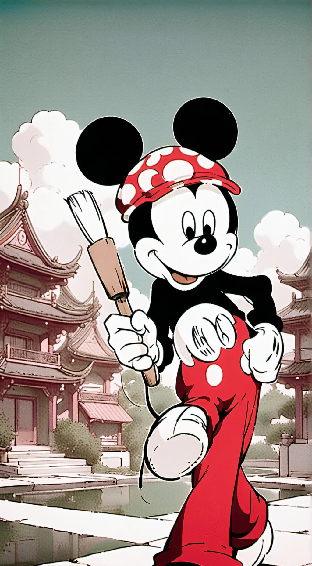 ai character: Mickey Mouse  background