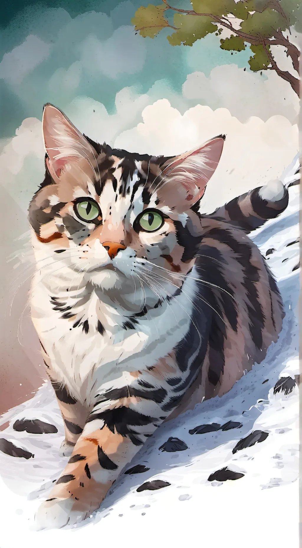 ai character: Swaggy Snowy  background