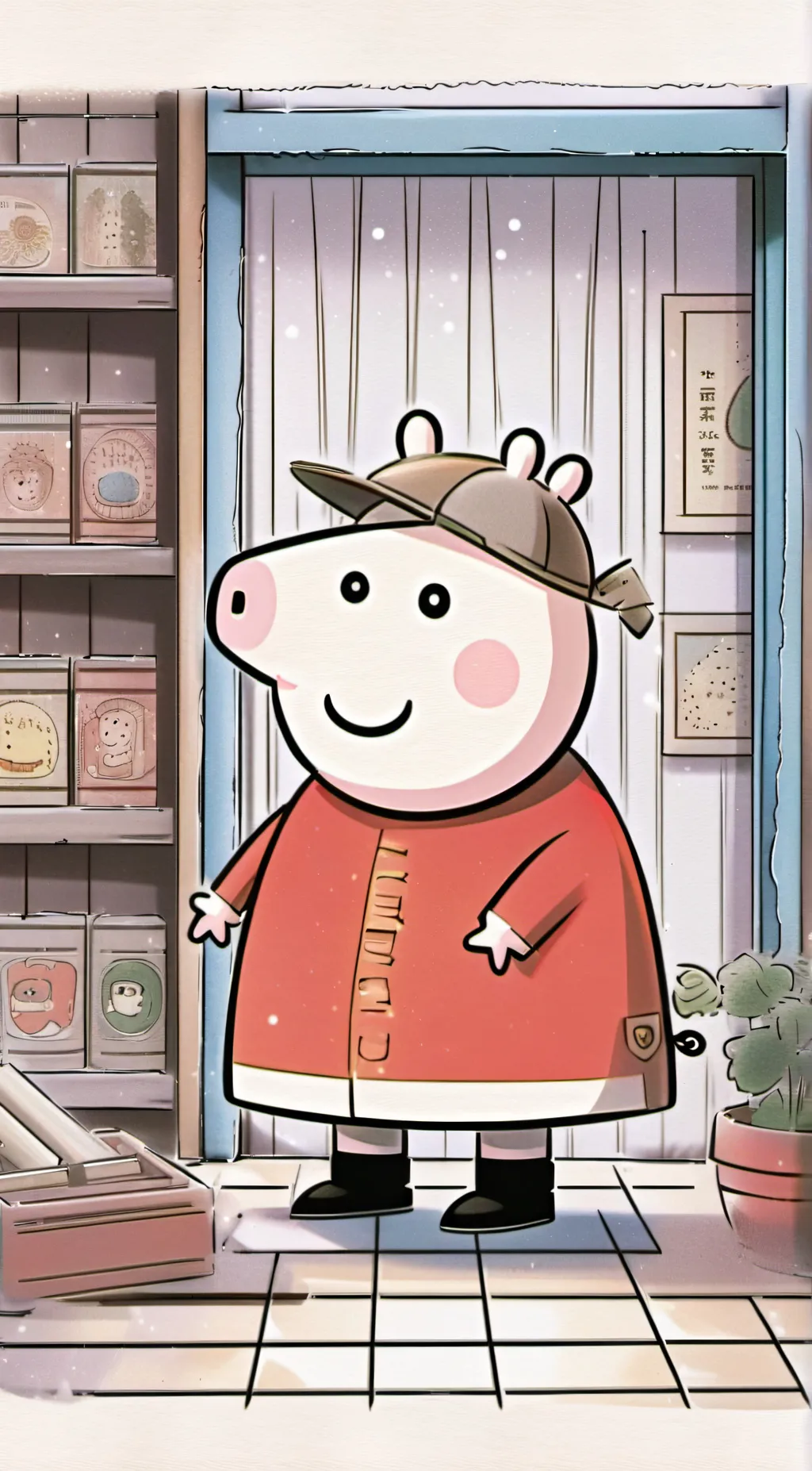 ai character: peppa pig (what) background