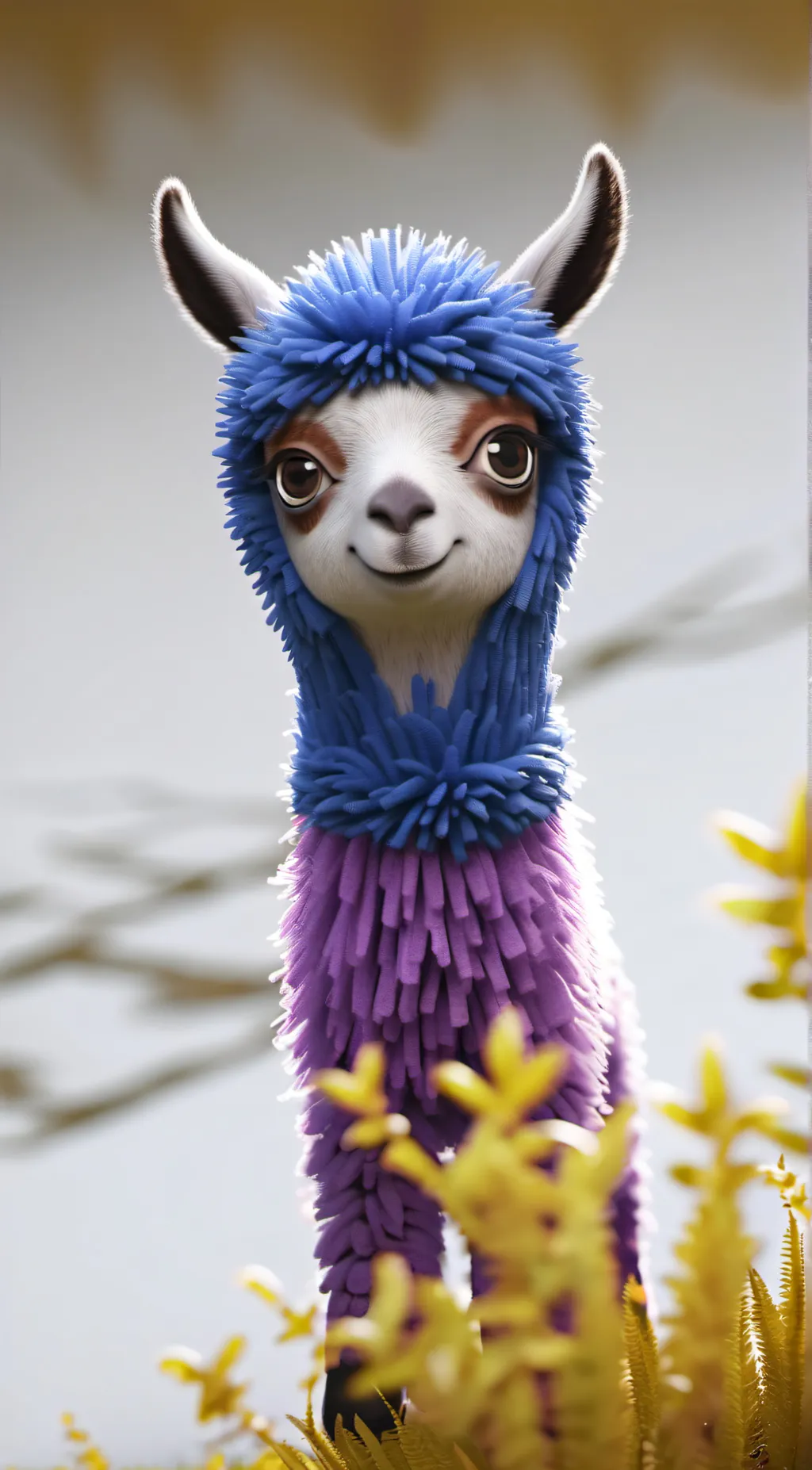 ai character: Cute llama  background