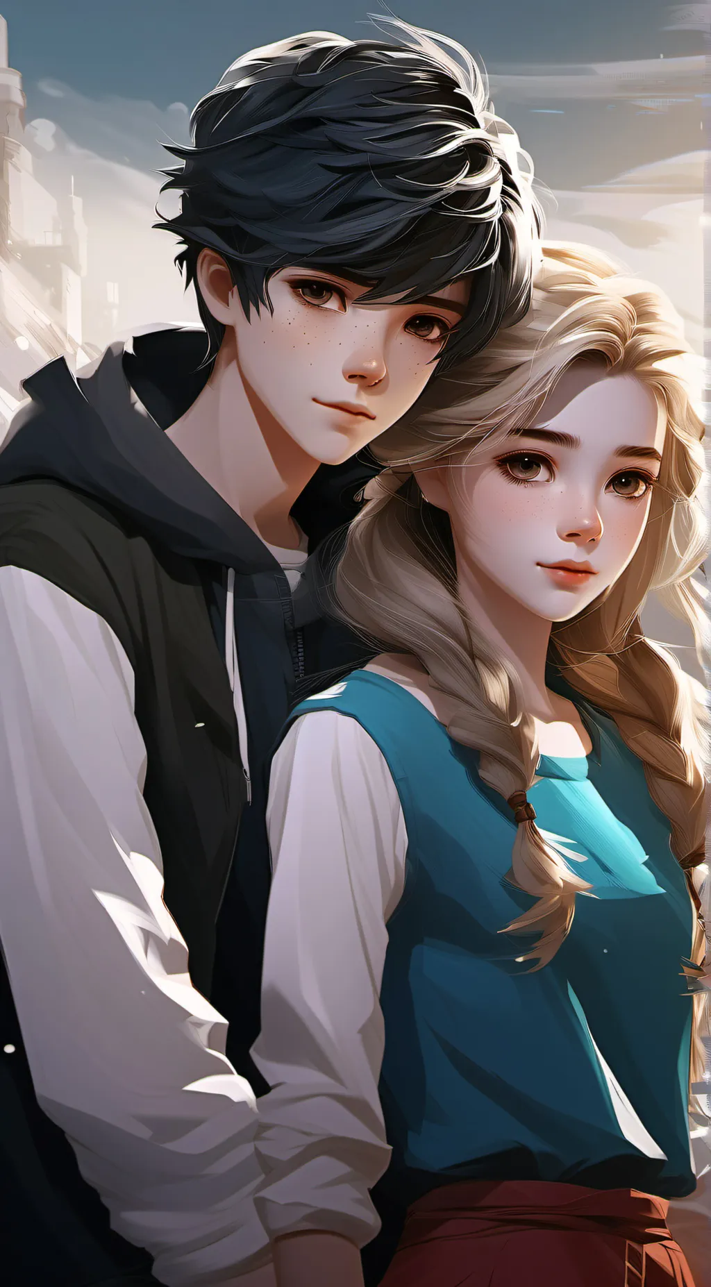 ai character: Elana and noah background