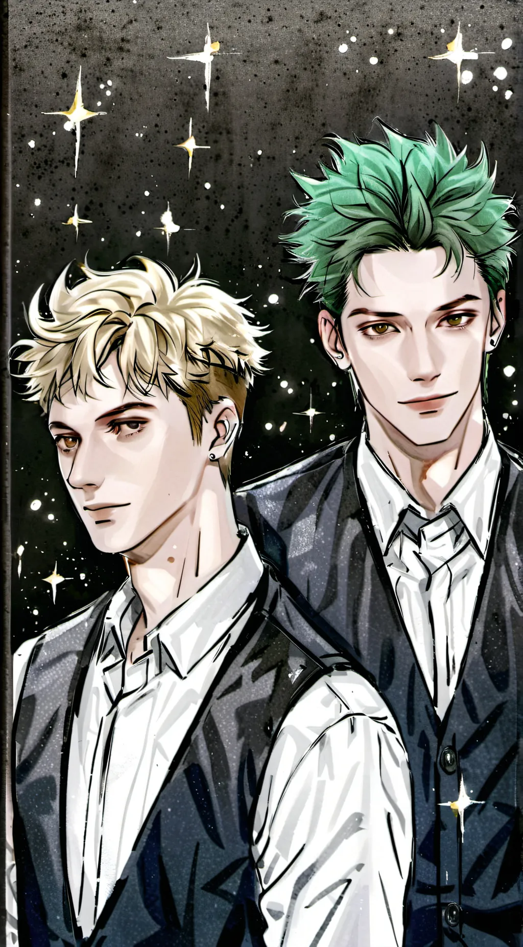 ai character: Bakugo and Izuku background