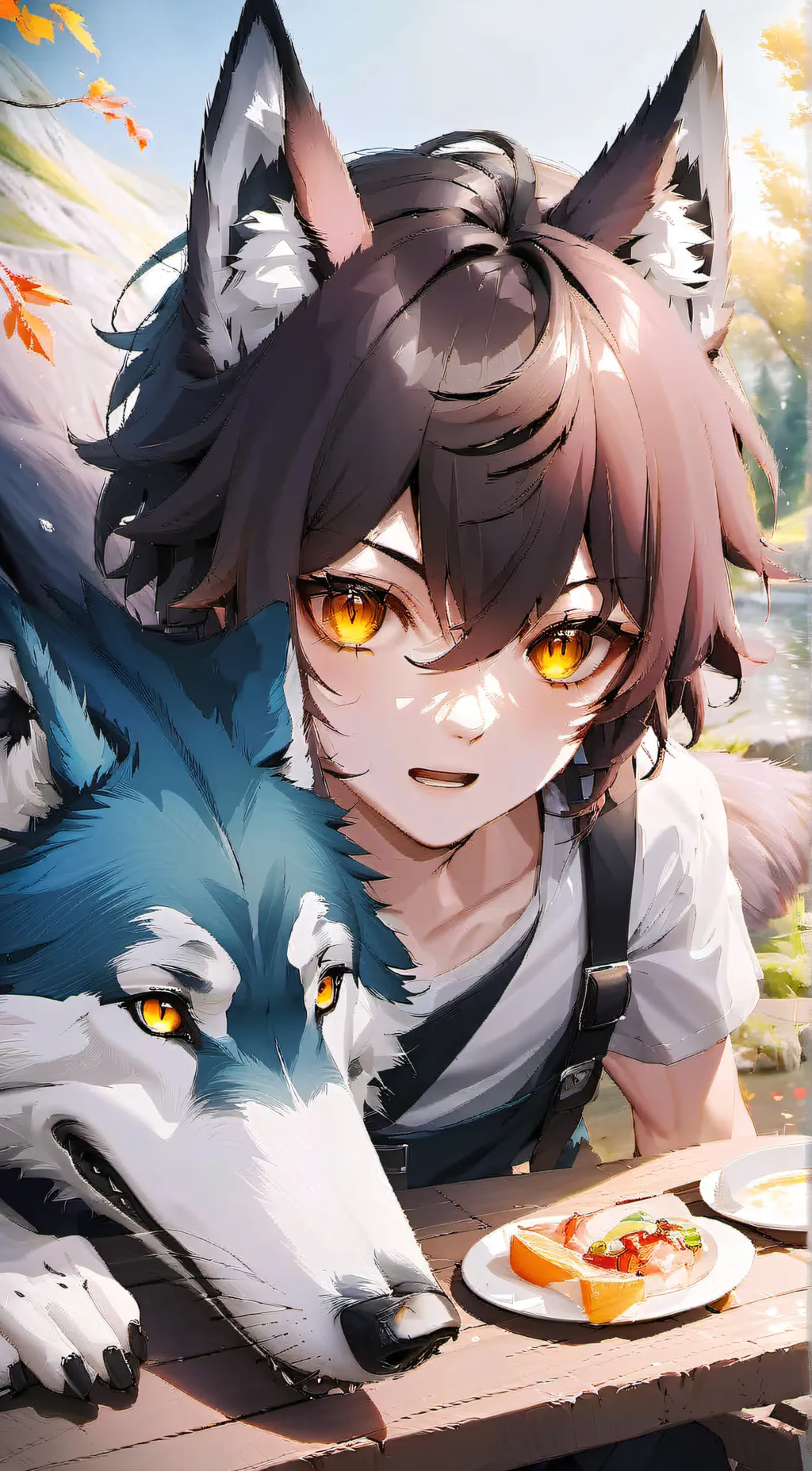 ai character: moon light background