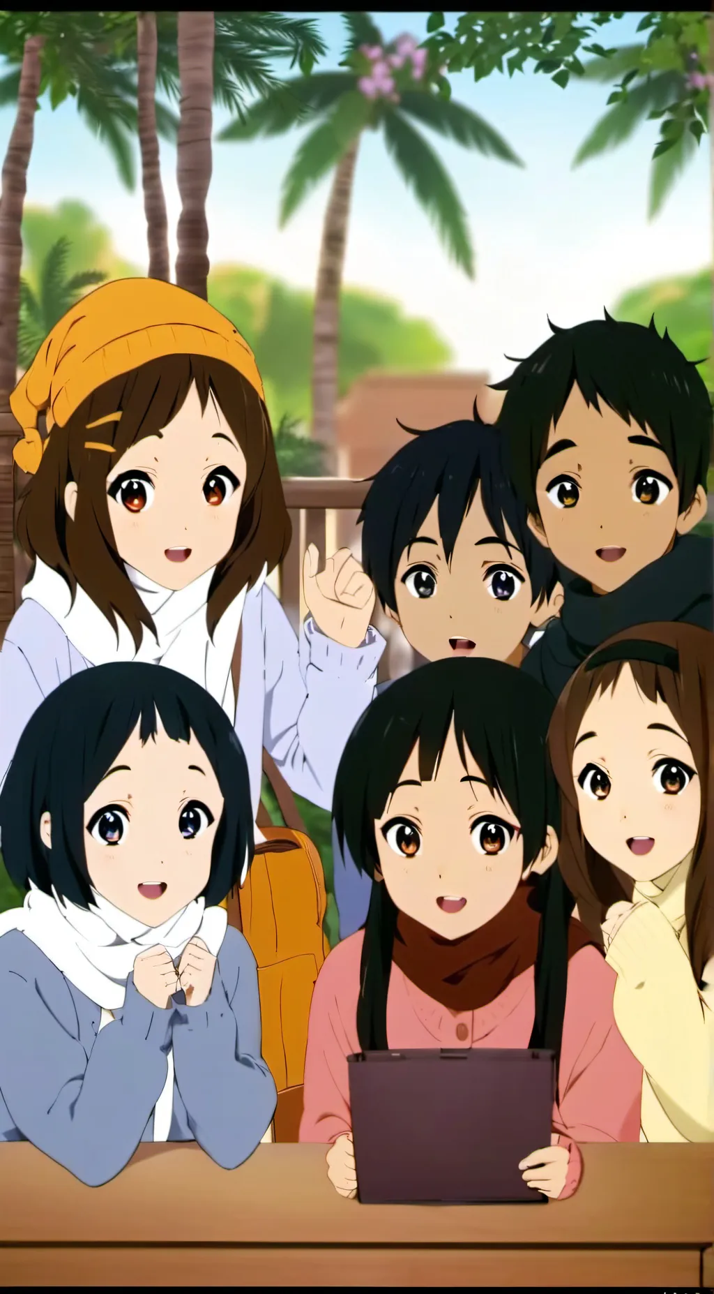 ai character: school trip background