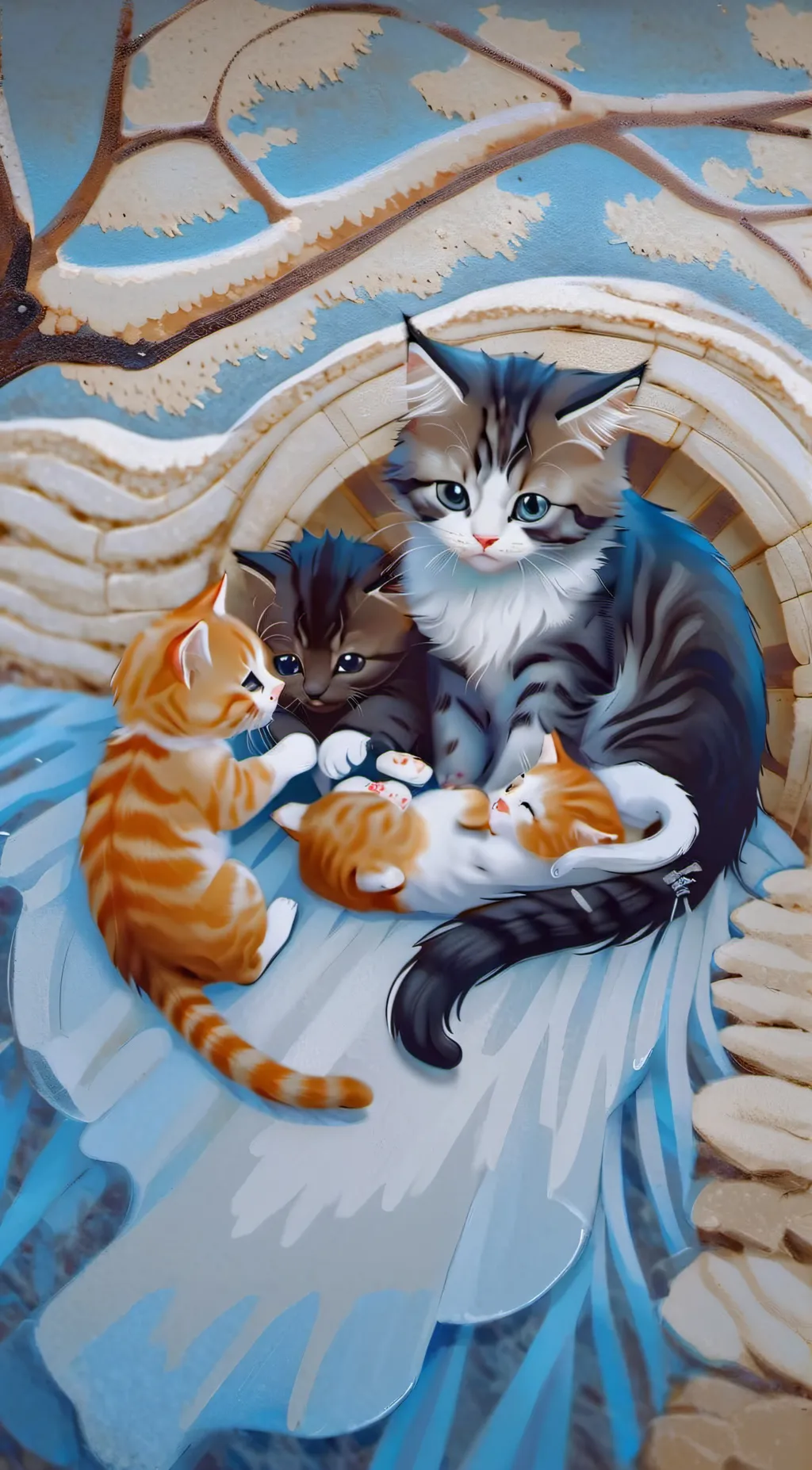 ai character: Mama cat background