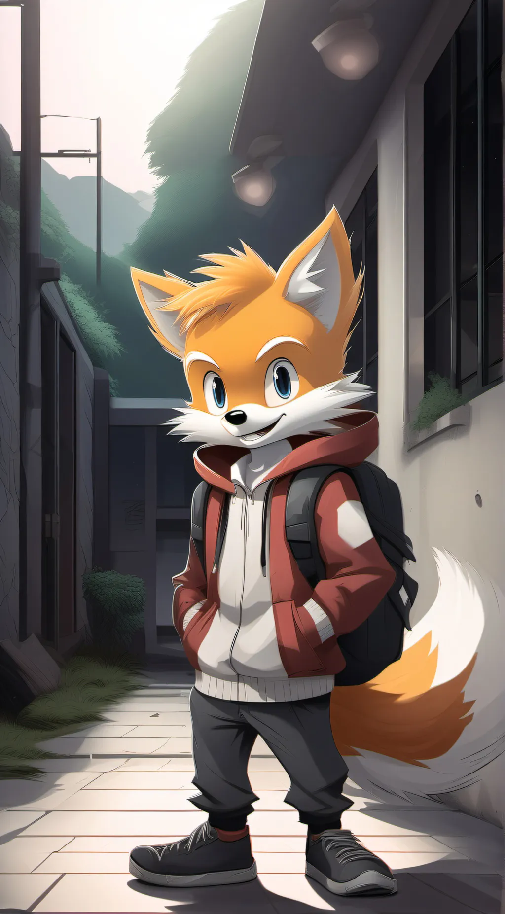 ai character: Miles Tails Power  background