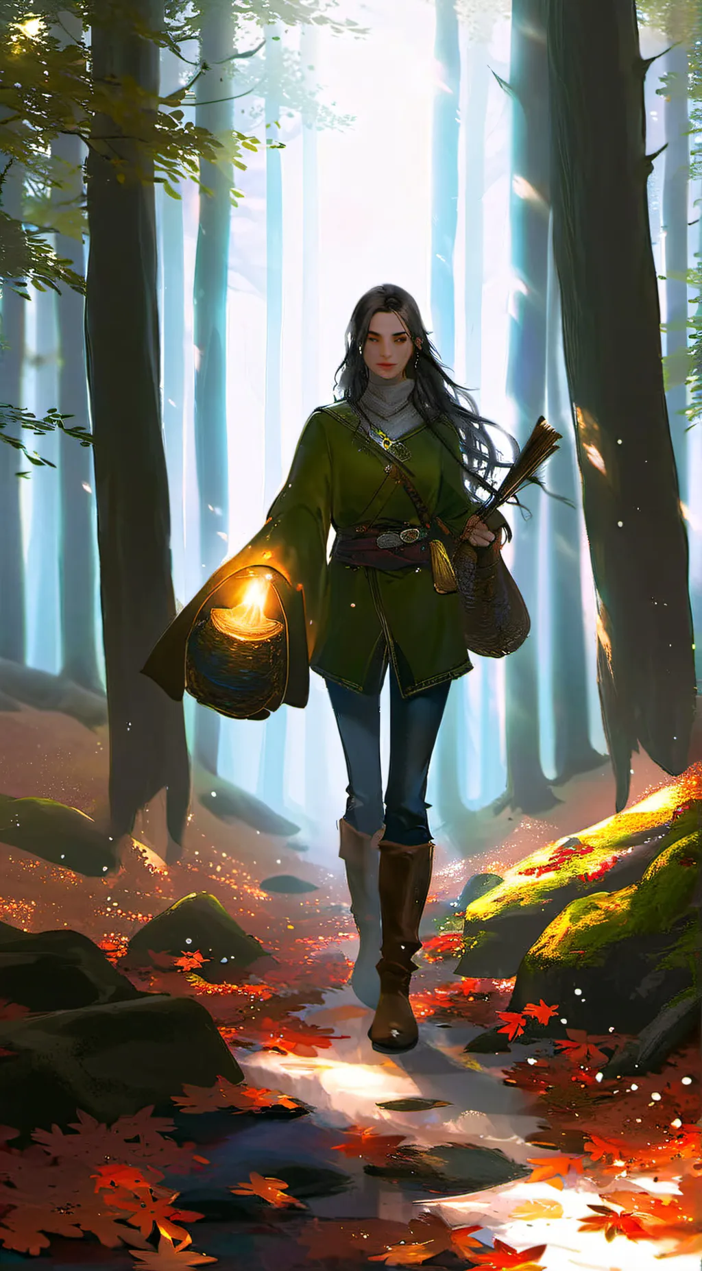 ai character: Autumn background