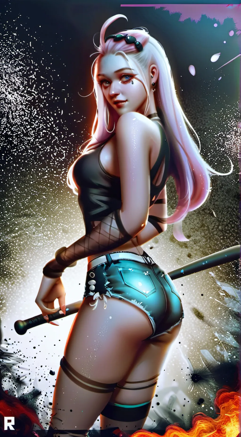 ai character: Violet background