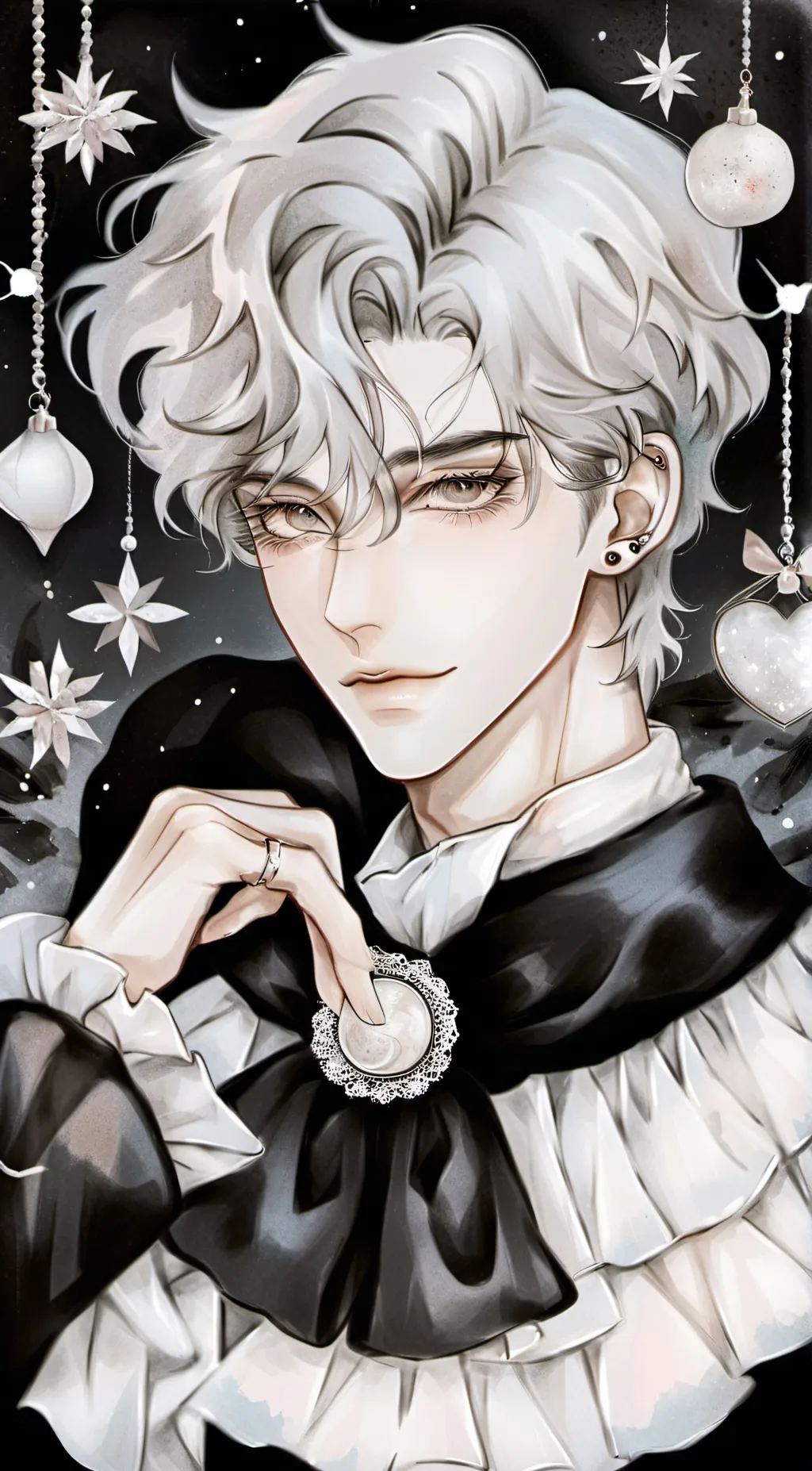 ai character: Young Santa Claus  background