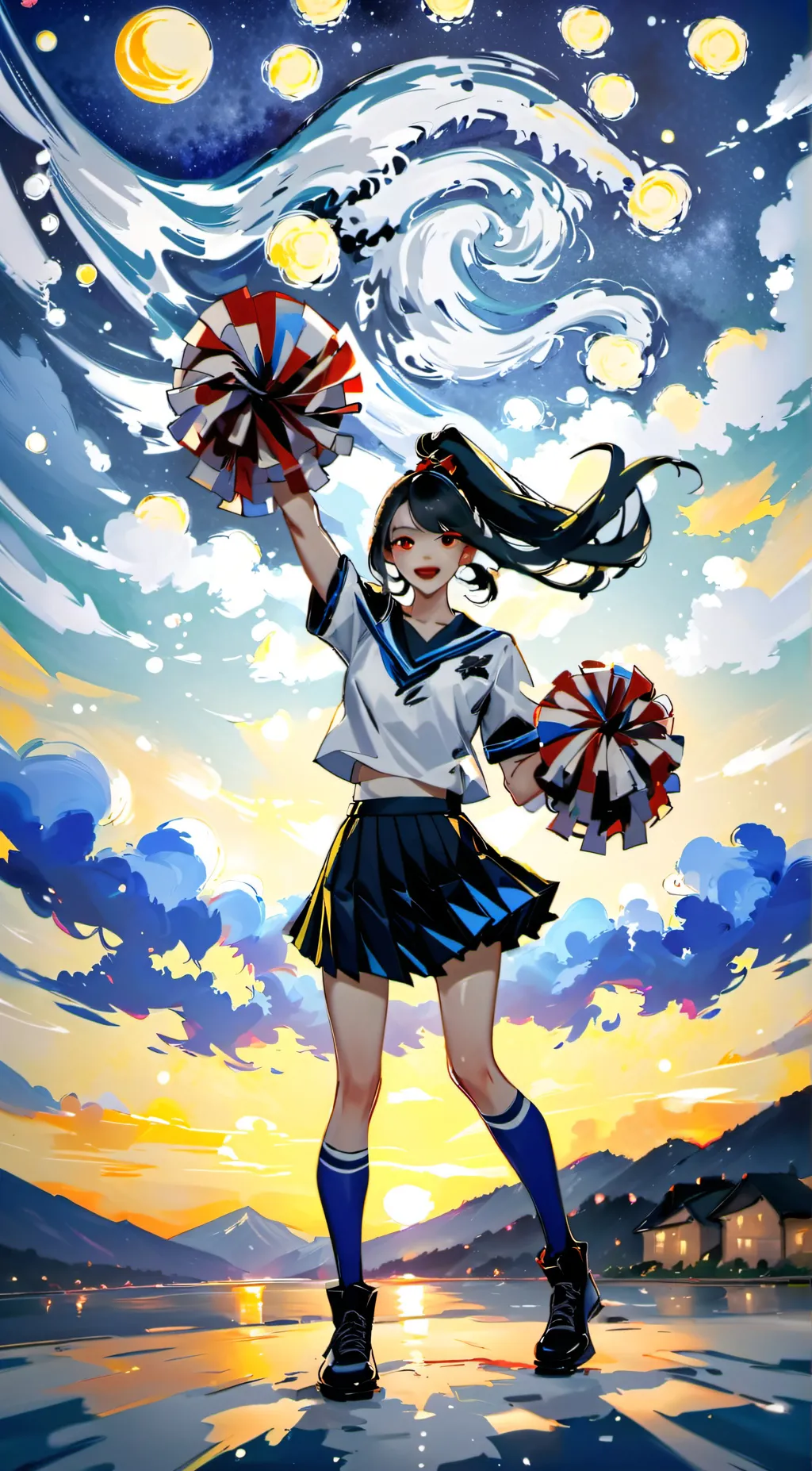 ai character: Violet background