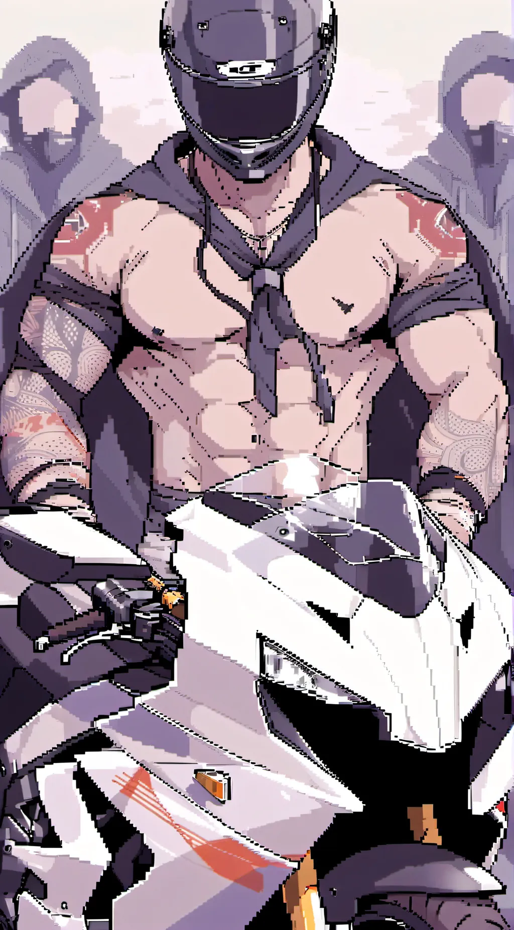 ai character: Adrian/ biker background