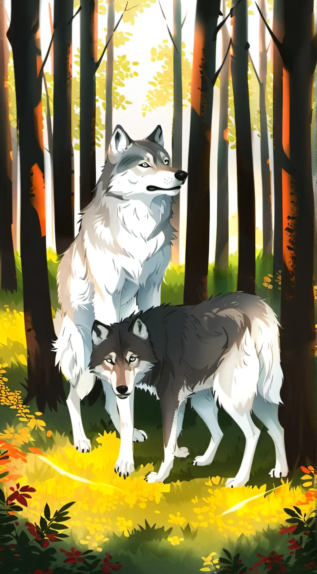 ai character: 2 wolfs background