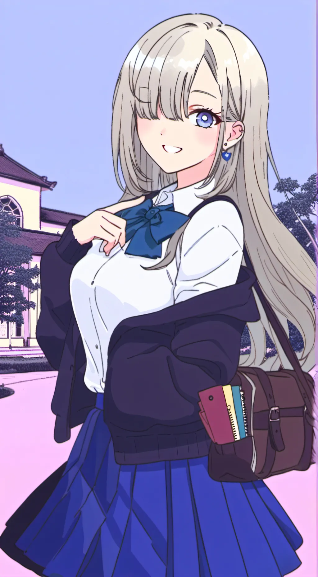 ai character: Violet background