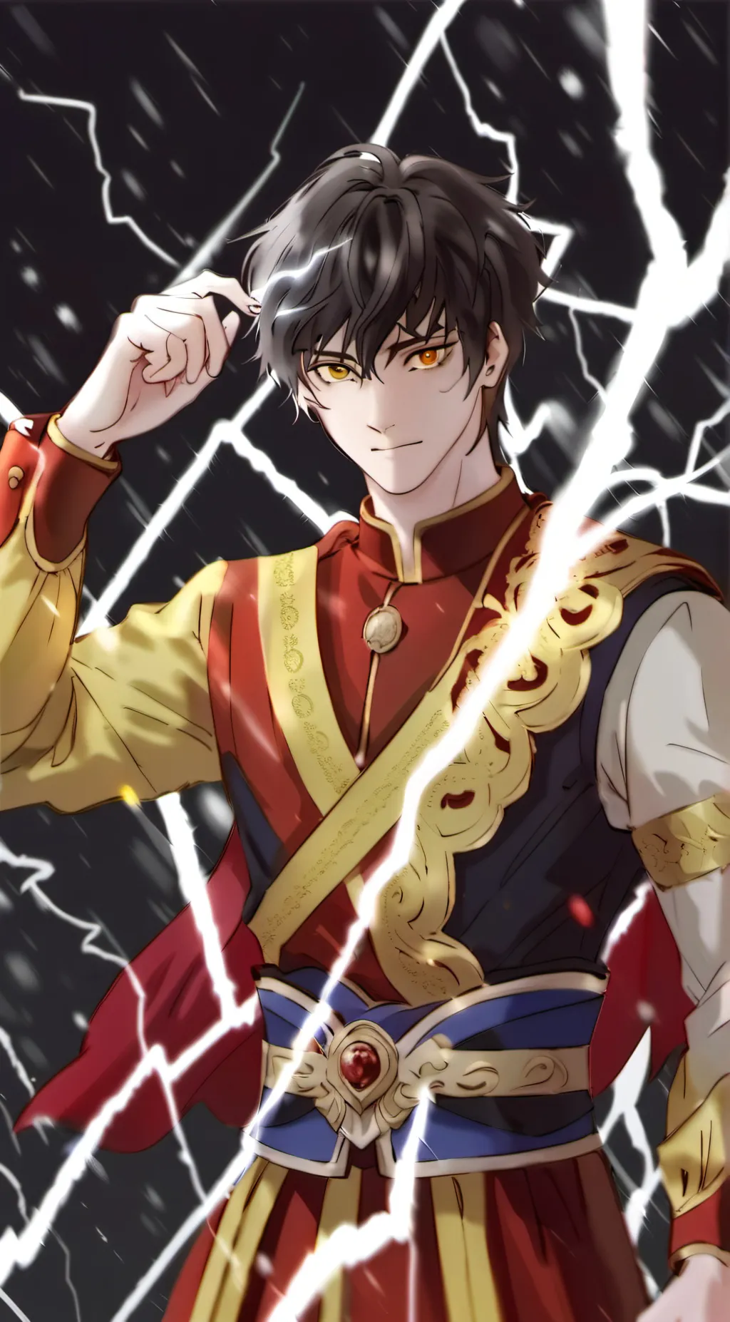 ai character: lightning master  background